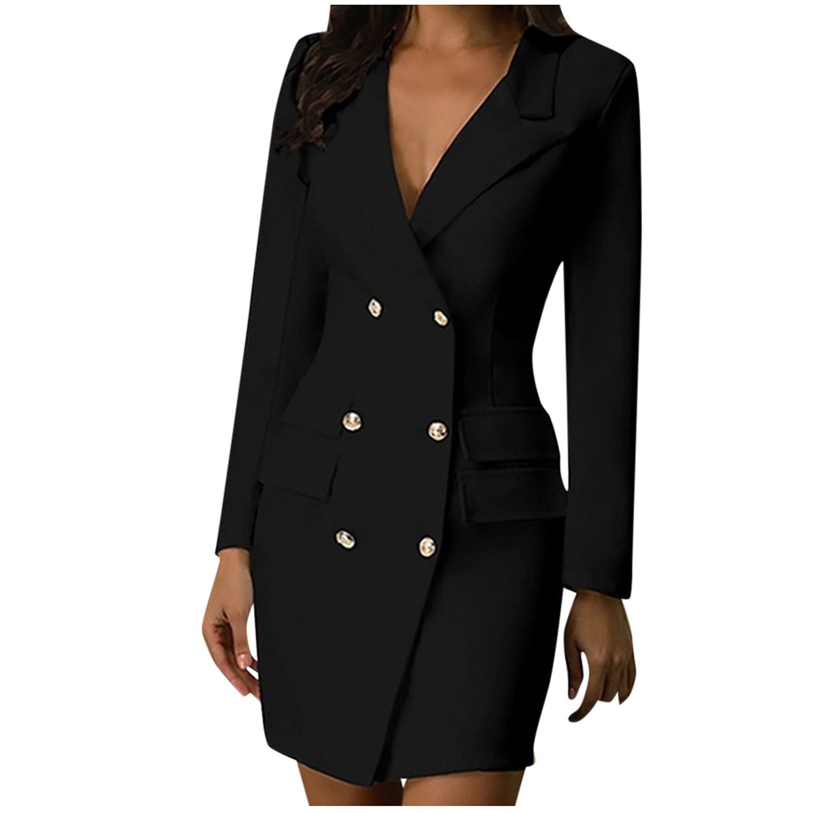 Elegant Women's Asymmetric Blazer Dress for Work & Office Events