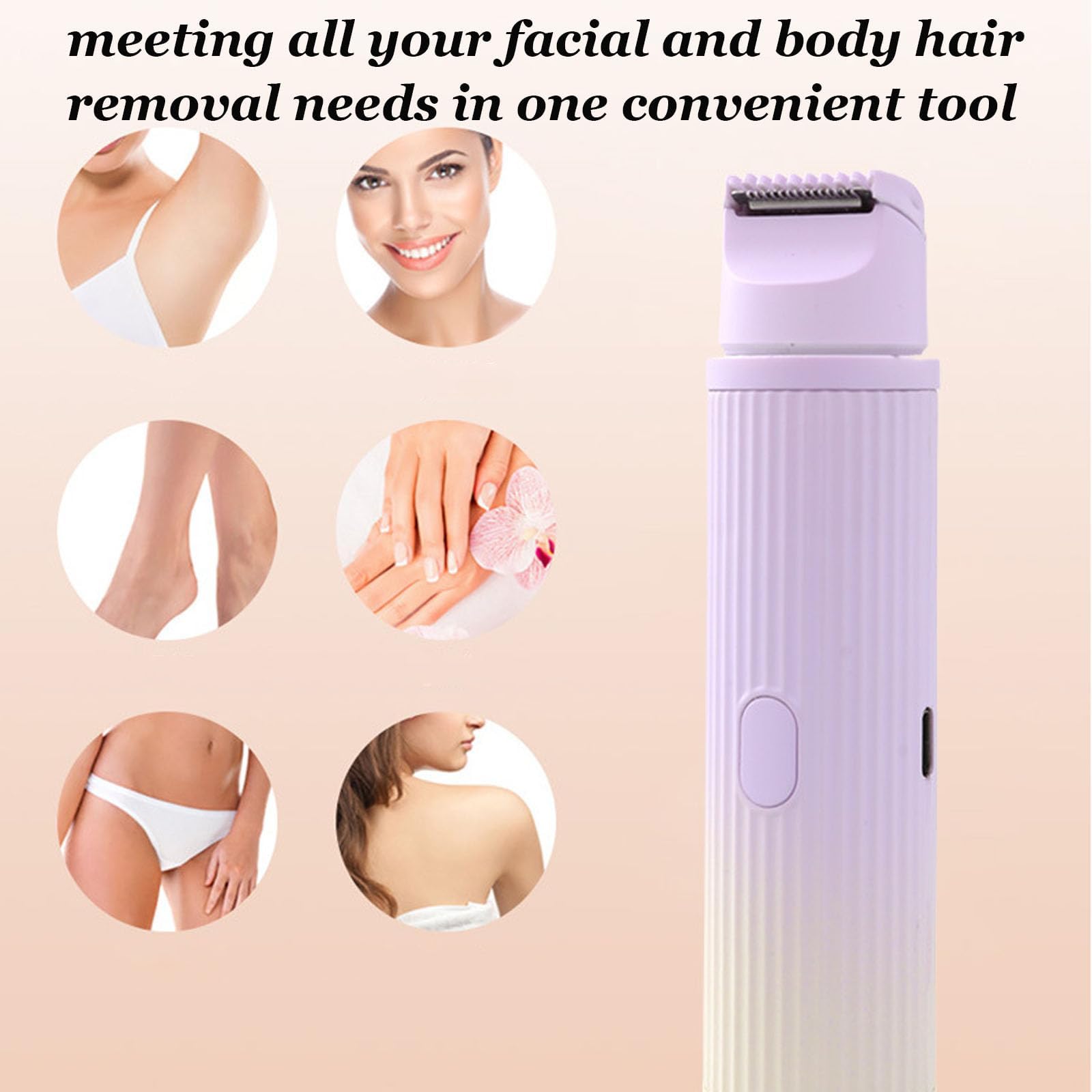 Favorabler-D Women's Electric Shaver - 2 in 1 Waterproof Lady Shaver for Smooth & Comfortable Shaving - Perfect for Legs, Underarms & Bikini Area (Beige)