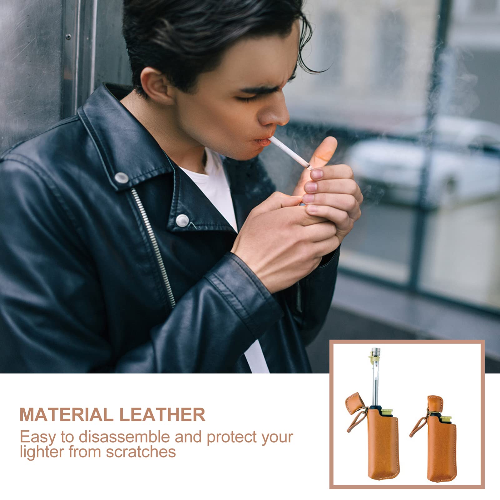 DOITOOL Genuine Leather Lighter Holder Case - Belt Clip & Telescopic Design for Zippo Lighters, Travel & Outdoor Accessories | Perfect for Camping, Hiking & Everyday Carry