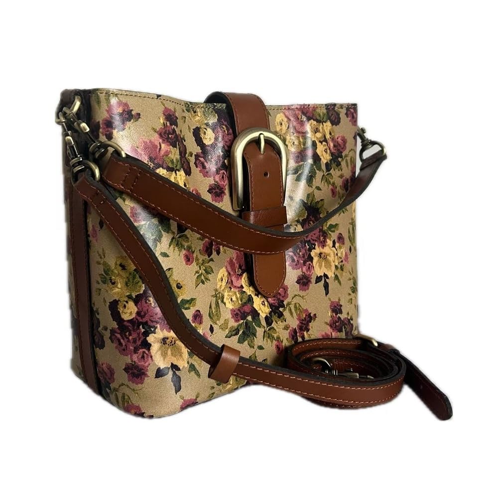 Patricia Nash Genuine Leather Irving Bucket Crossbody Purse for Women - Stylish Shoulder Bag for Work, Travel & Everyday Use