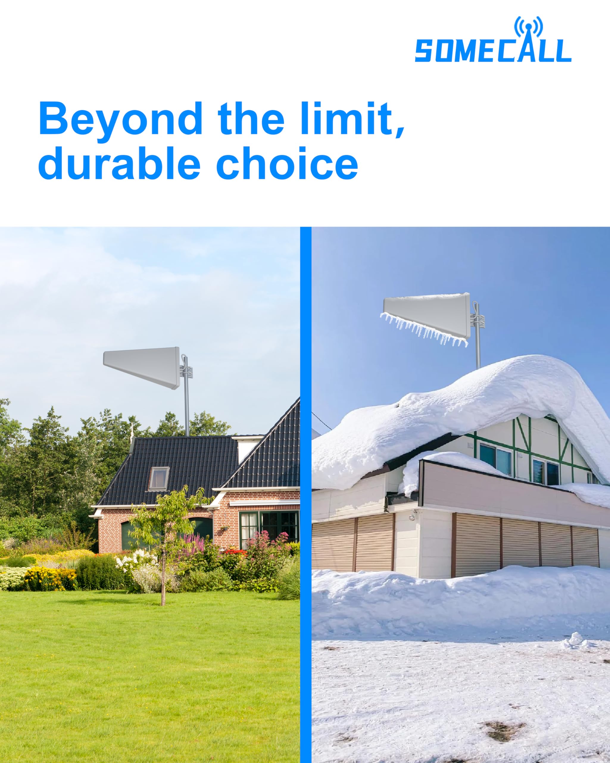 Best Cell Phone Signal Booster for Home - Up to 9000 Sq Ft Coverage, 5G/4G LTE/3G Compatible with Verizon, AT&T, T-Mobile (Bands 5/12/13/17), FCC Approved - Includes 2 Indoor Antennas - Perfect for Rural Areas, Basements & Large Homes with Weak Reception