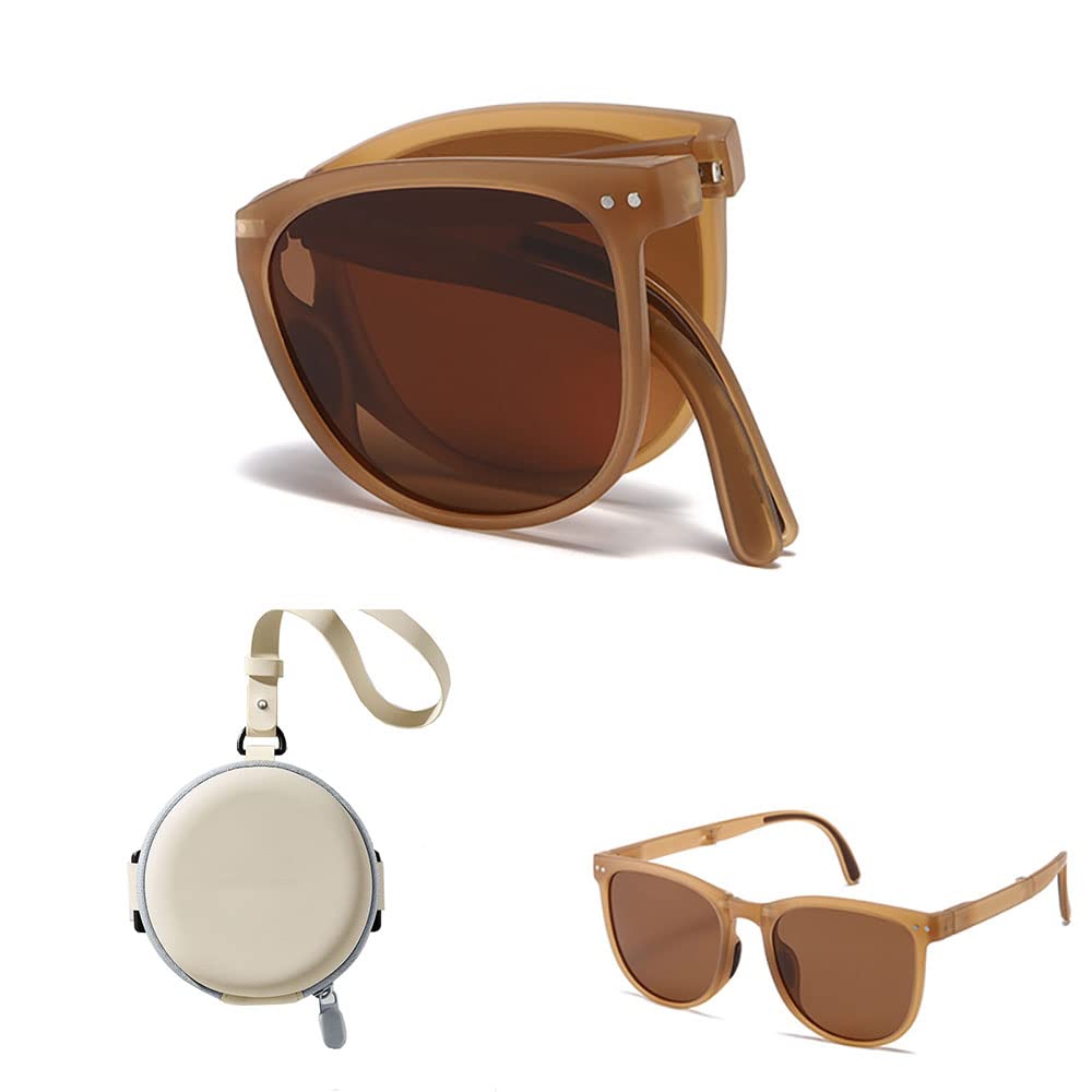 Polarized Foldable Sunglasses for Women & Men - UV Protection, Lightweight Frame, Air Cushion Nose Pads - Includes Glasses Case - Perfect for Driving, Travel, and Outdoor Activities