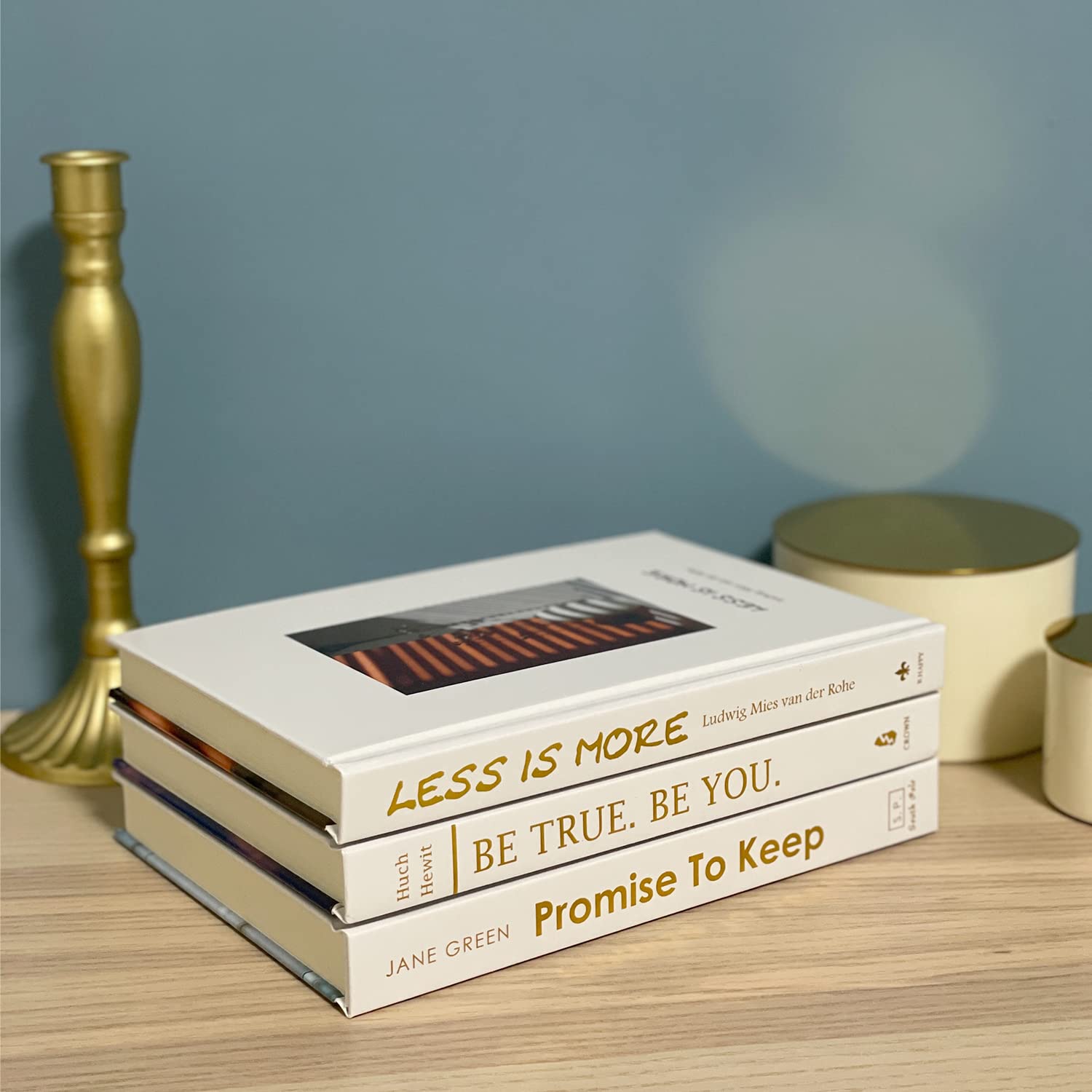 MEEDOO Faux Books Decor - 3 White Hardcover Books for Coffee Table & Bookshelf | Home & Office Decor