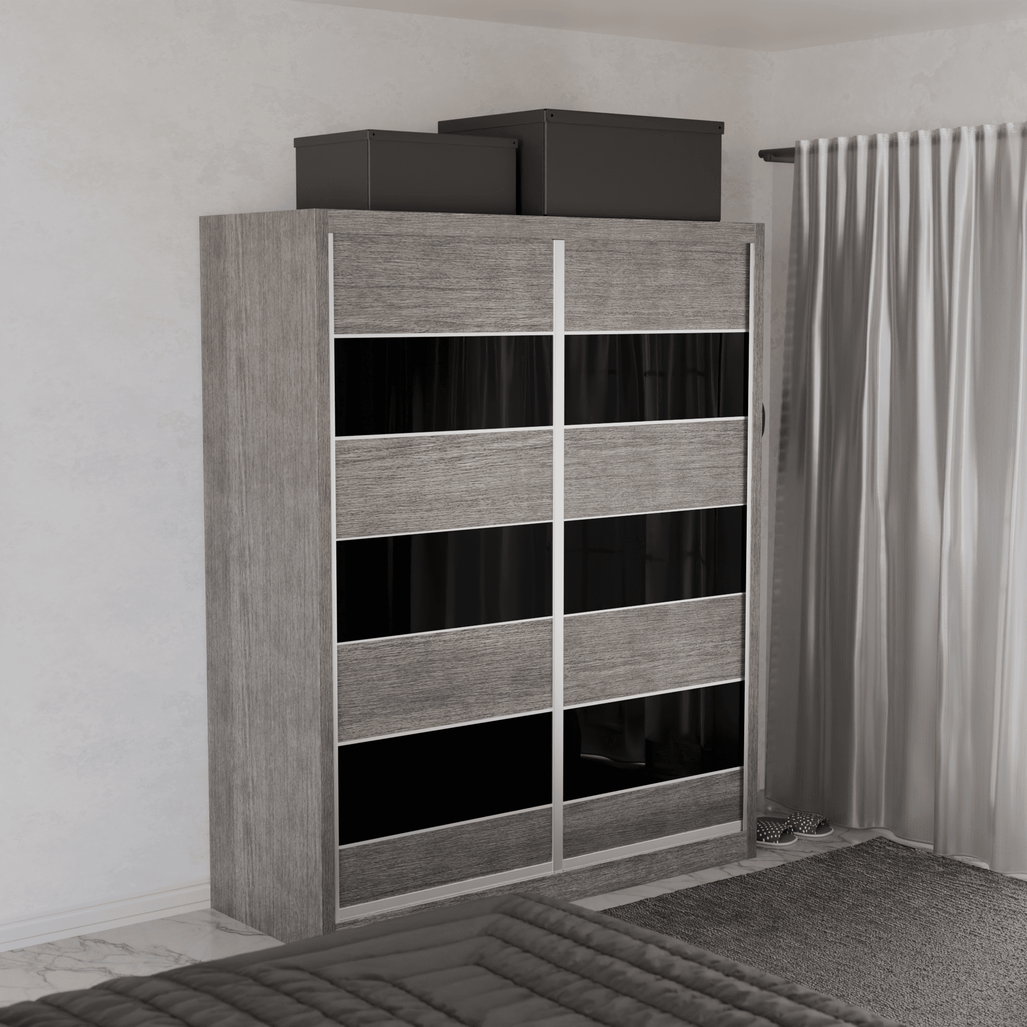 Modular Wardrobe W06 - Customizable Closet Organizer with Adjustable Shelves & Hanging Rod - Perfect for Bedroom, Closet & Small Space Storage Solutions