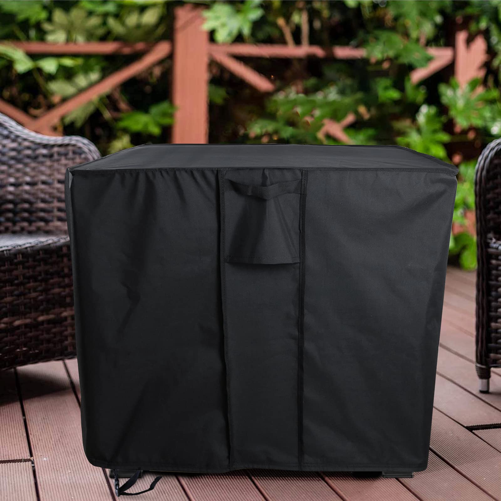 Suncast 33 Gallon Hideaway Resin Trash Can Cover - Waterproof Outdoor Garbage Can Lid (17