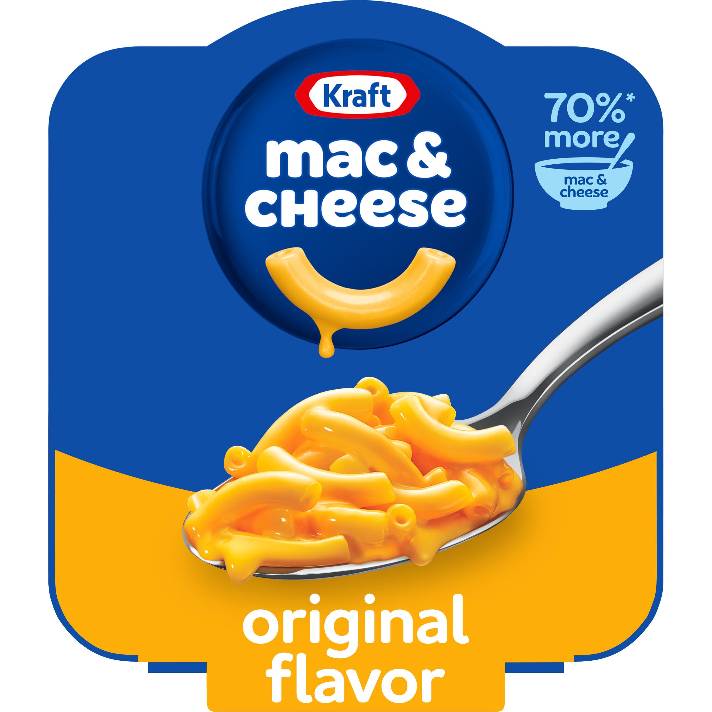 Kraft Original Mac & Cheese Dinner - Big Bowl 3.5 oz Tray | Easy Microwave Meal for Quick Lunches & Busy Weeknights