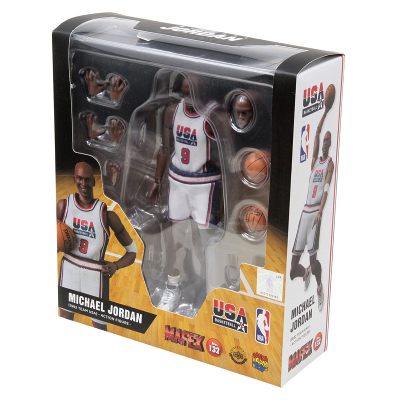 Michael Jordan 1992 Team USA NBA Action Figure No. 132 MAFEX x Medicom - Collectible Basketball Player Toy for Fans & Display