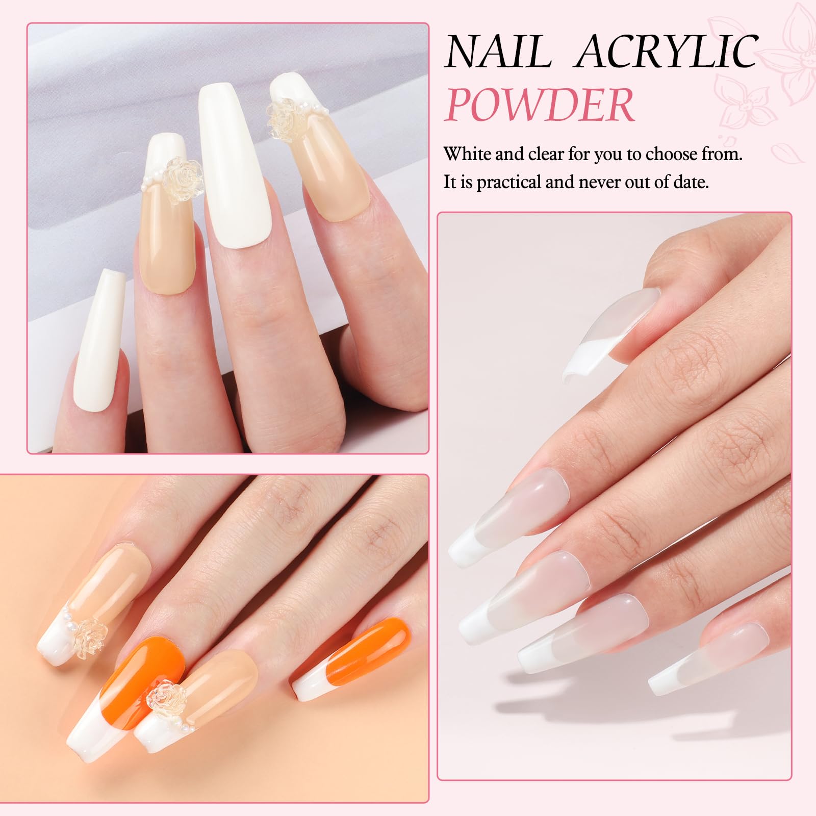 Professional Acrylic Nail Kit with Electric Drill - 6 Colors Acrylic Powder & 24PC Glitter Powder Set - Complete Nail Supplies with Rhinestones & Tips for Beginners - Perfect for Home Manicures, Salon Use & DIY Nail Art