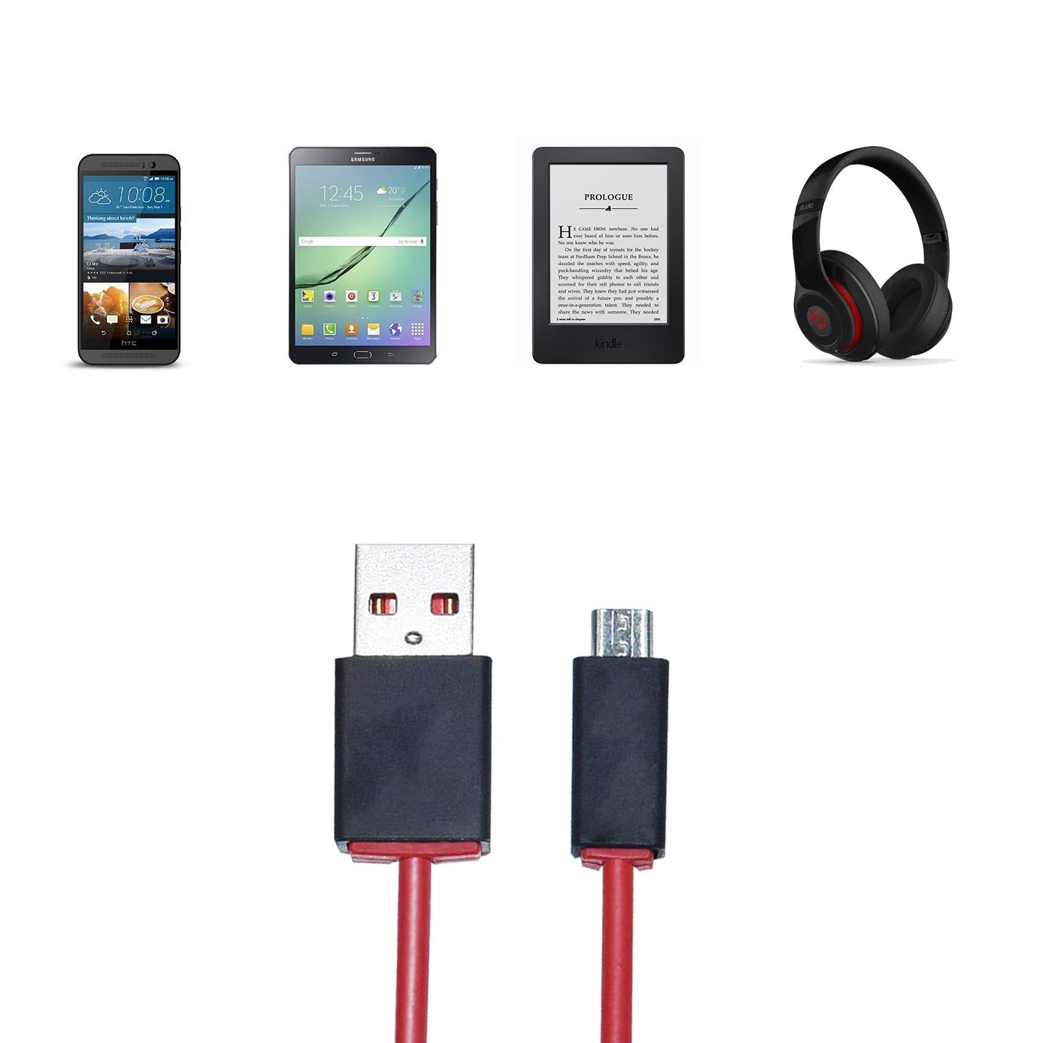 Premium Fast Charging Micro USB Cable - 3.3FT High-Speed Charger Cord for Beats by Dre Powerbeats 2/3, Studio Solo 2/3 Wireless Headphones & Pill Speakers (1 Pack) - Perfect for Home, Office, Gym & Travel Charging