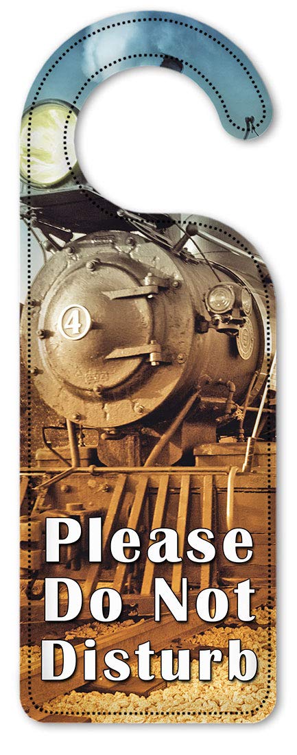 Art Plates 'Do Not Disturb' Door Knob Hanger Sign - Perfect for Hotels, Bedrooms & Privacy - Train-Themed Design