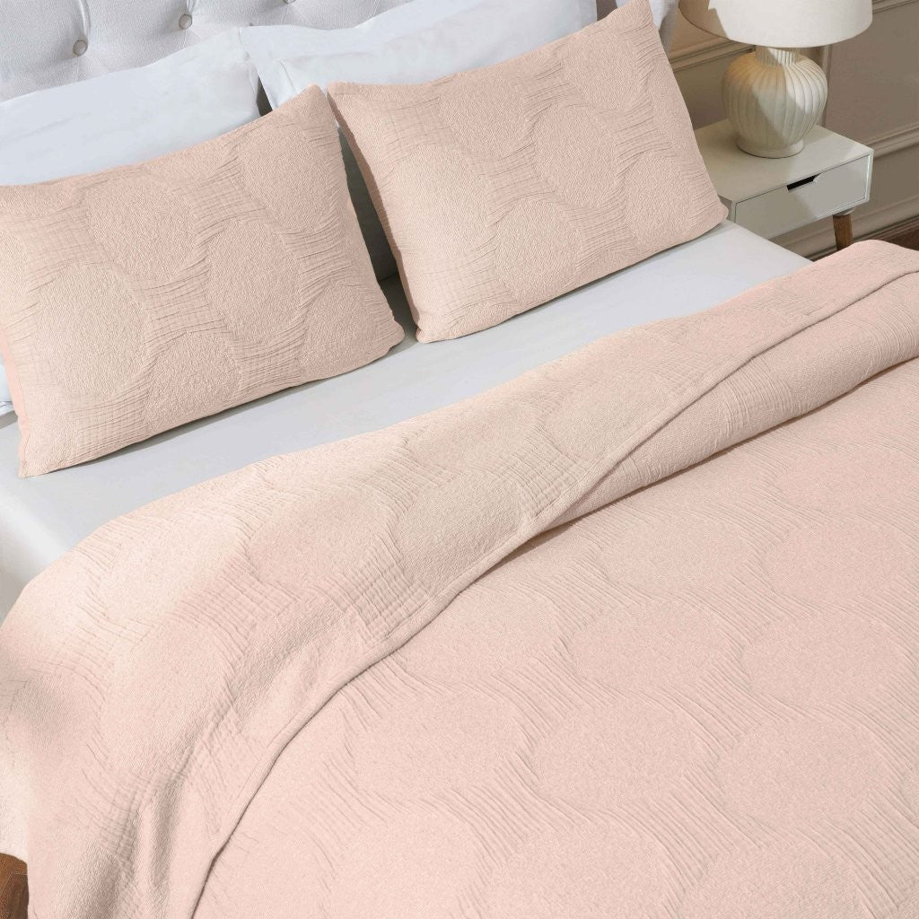 Tanta Cotton Medium Weight Crinkle Woven Coverlet - Soft & Breathable Bedspread for All Seasons | Perfect for Bedroom Decor, Guest Rooms & Cozy Home Styling
