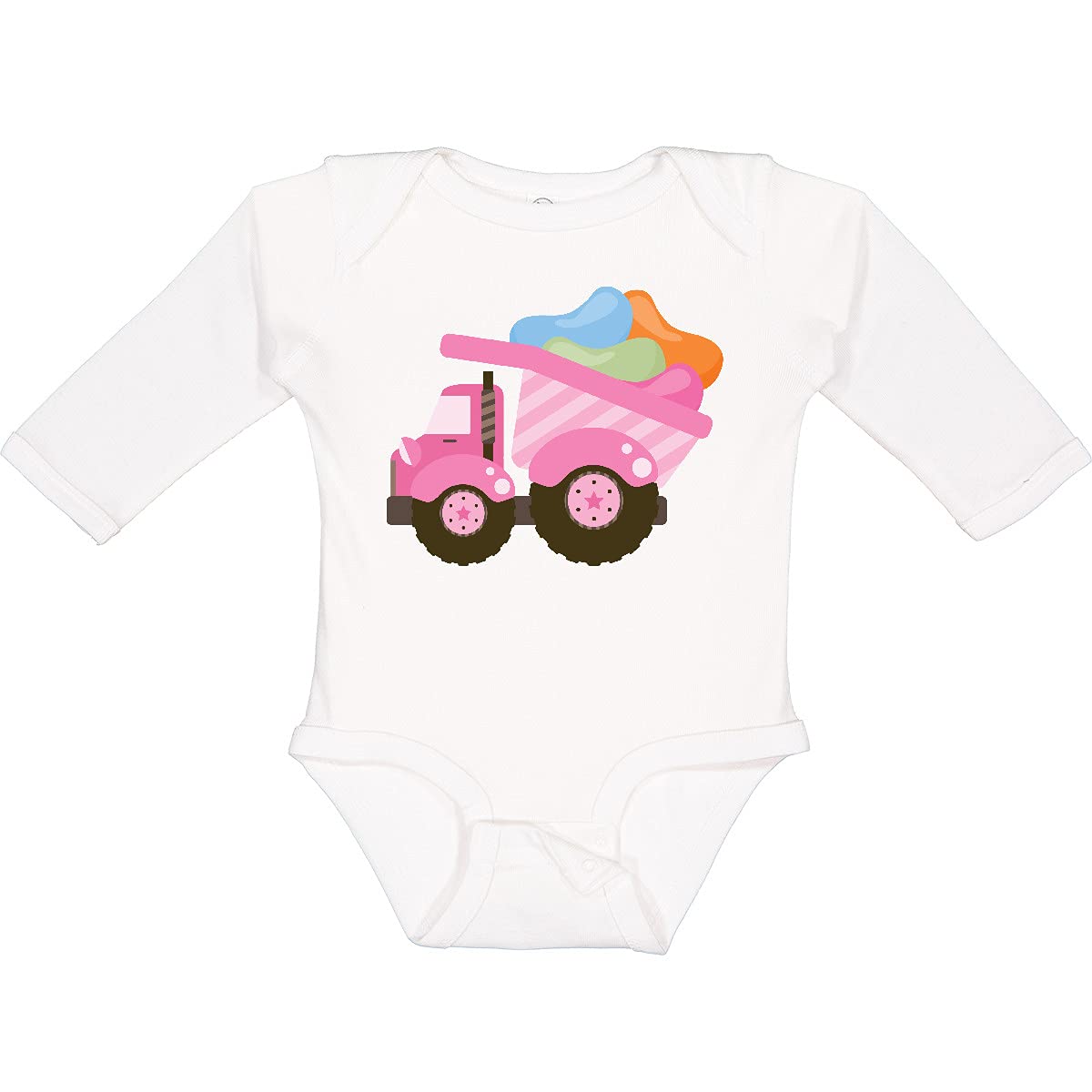 Inktastic Easter Jelly Bean Truck Long Sleeve Baby Bodysuit - Cute Holiday Outfit for Easter Photos & Spring Celebrations
