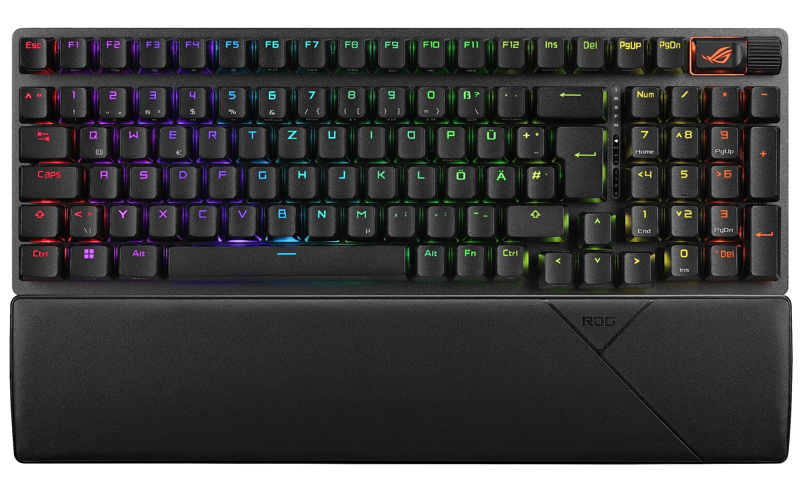 ASUS ROG Strix Scope II 96 Wireless Mechanical Gaming Keyboard - ROG NX Switches, Wrist Rest, 2.4GHz/Bluetooth/Wired, Omni Receiver, Aura Sync RGB (German QWERTZ Layout) - Perfect for PC Gaming, Esports & Office Work