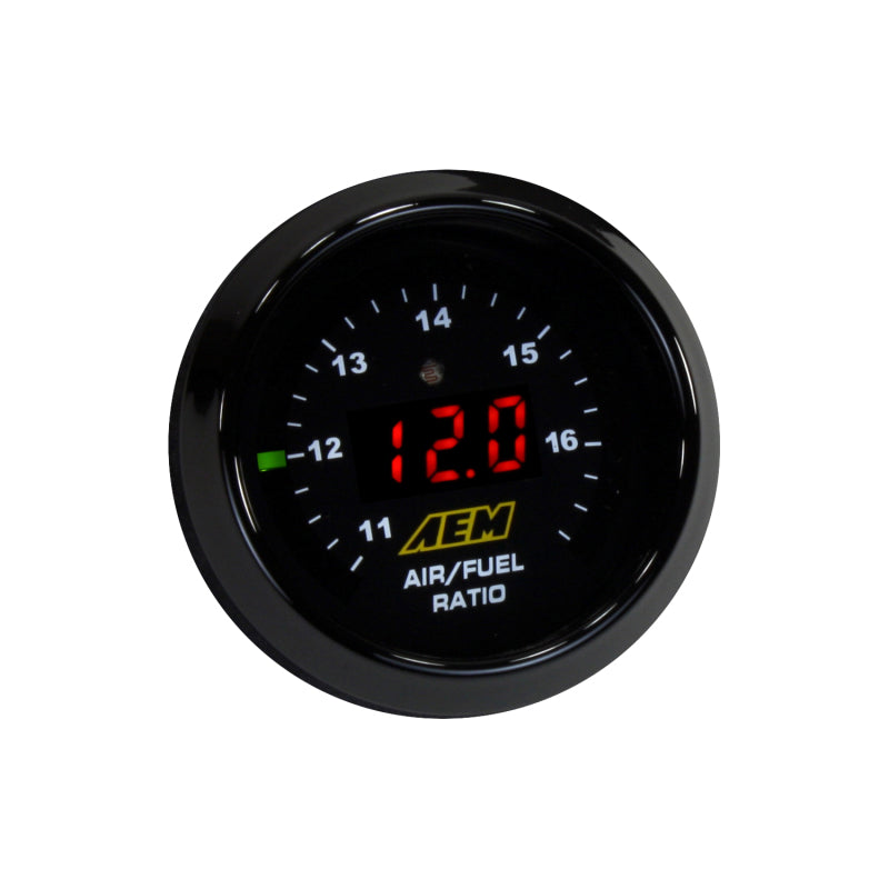 AEM Digital Wideband UEGO Air Fuel Ratio Gauge Kit - No Sensor Included | High Performance O2 Monitor for Racing, Tuning & Diagnostics
