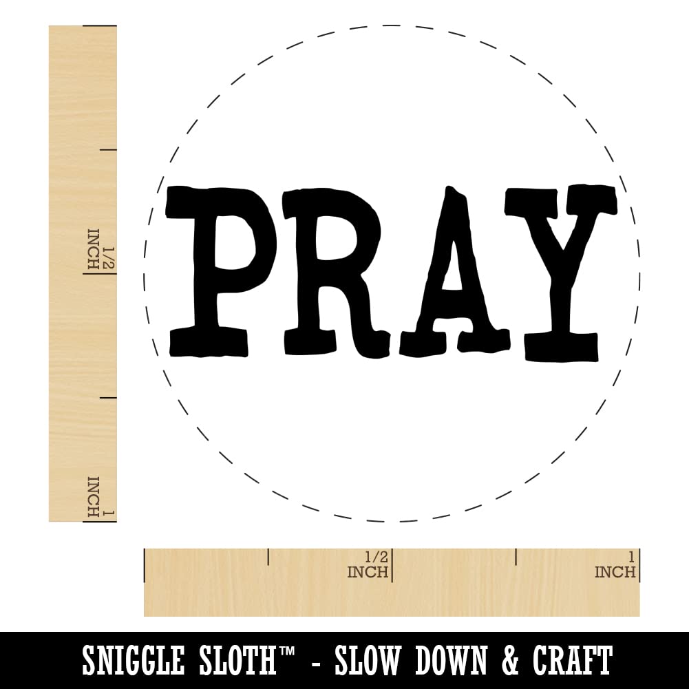 Pray Fun Text Self-Inking Rubber Stamp - 1 Inch Medium Stamp with Black Ink for Crafting, Scrapbooking & Planner Decoration - Perfect for DIY Projects, Journals & Card Making