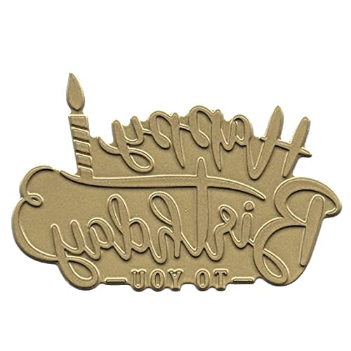 alinacutle #6 Happy Birthday Hot Foil Plate - Metal Foil Stamping Plates for DIY Greeting Cards, Scrapbooking & Gift Wrapping