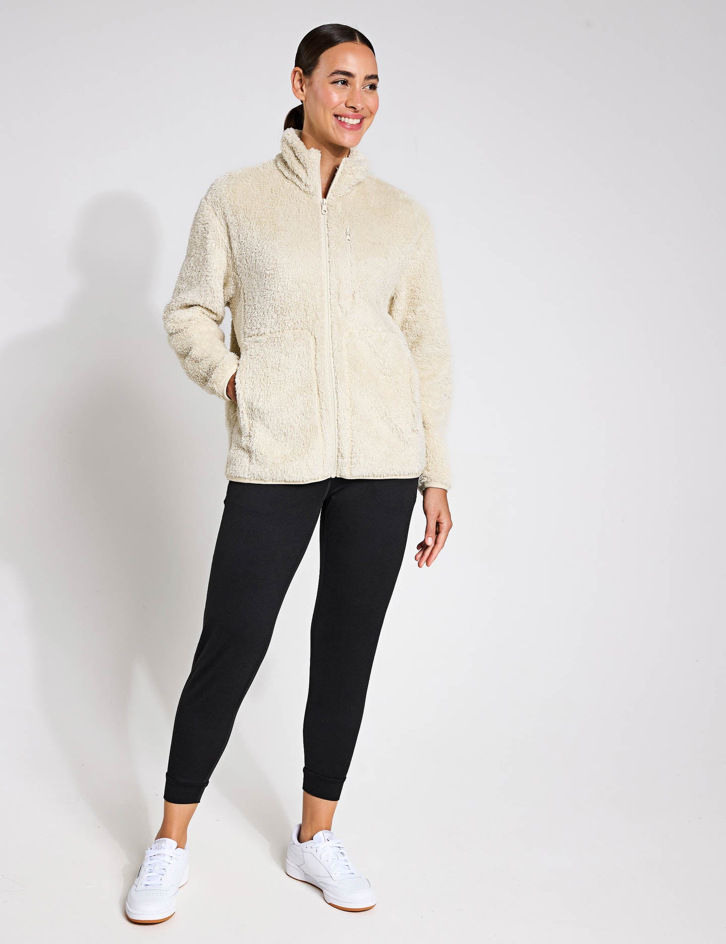 Men's Full Zip Sherpa Lined Fleece Jacket - Soft Warm Winter Coat for Outdoor Activities - Sandstone Color