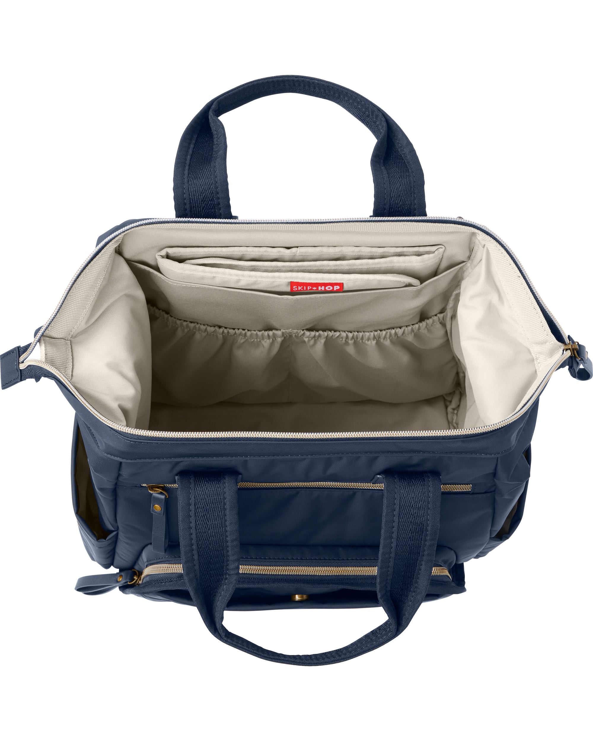Skip Hop Main Frame Wide Open Backpack - Spacious Diaper Bag for Parents, Navy Blue | Perfect for Daycare, Travel & Everyday Use with Baby Essentials