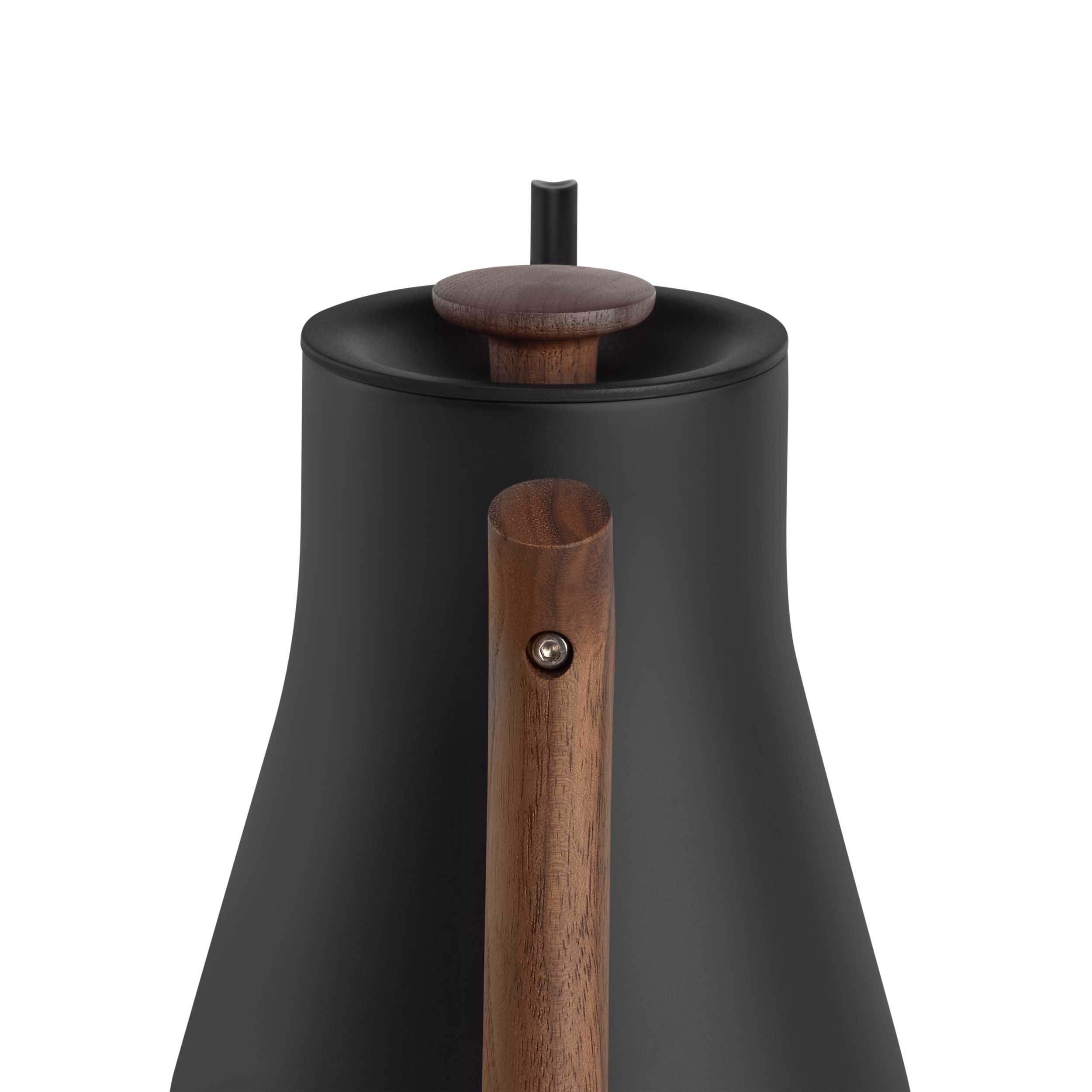 Fellow Stagg EKG Pro Electric Gooseneck Kettle - Matte Black with Walnut Handle - Perfect for Pour Over Coffee, Tea Brewing & Home Kitchen Use