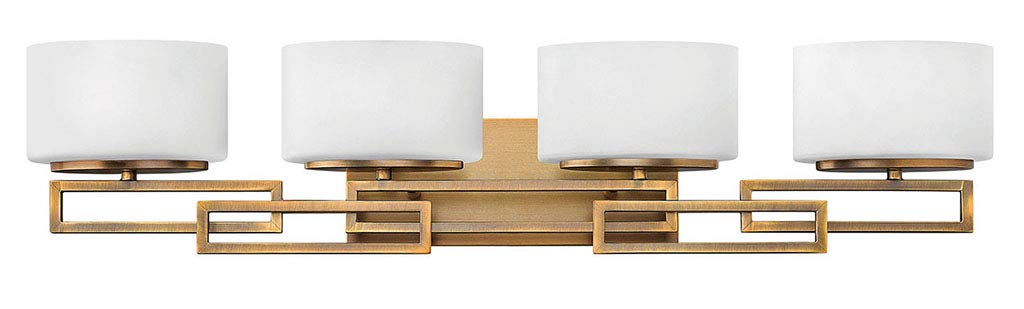 Hinkley Lanza Collection 4-Light Modern Bathroom Vanity Light Fixture 240W G9 Base Brushed Bronze Finish - Perfect for Contemporary Bathroom, Powder Room & Dressing Area Lighting