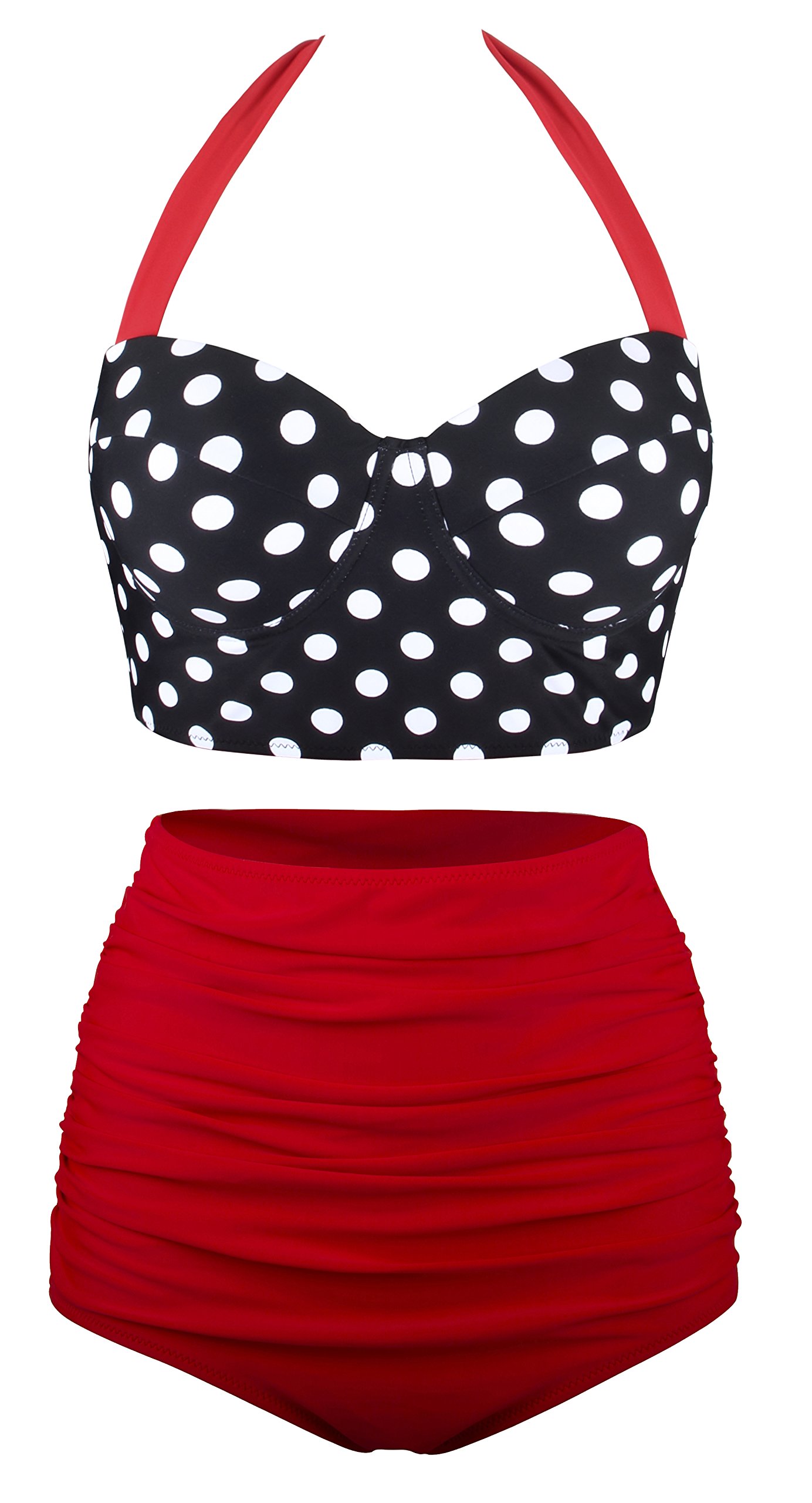 Angerella Women's Vintage Polka Dot High Waisted Bikini Set - Retro Swimwear for Beach, Pool & Summer Vacations