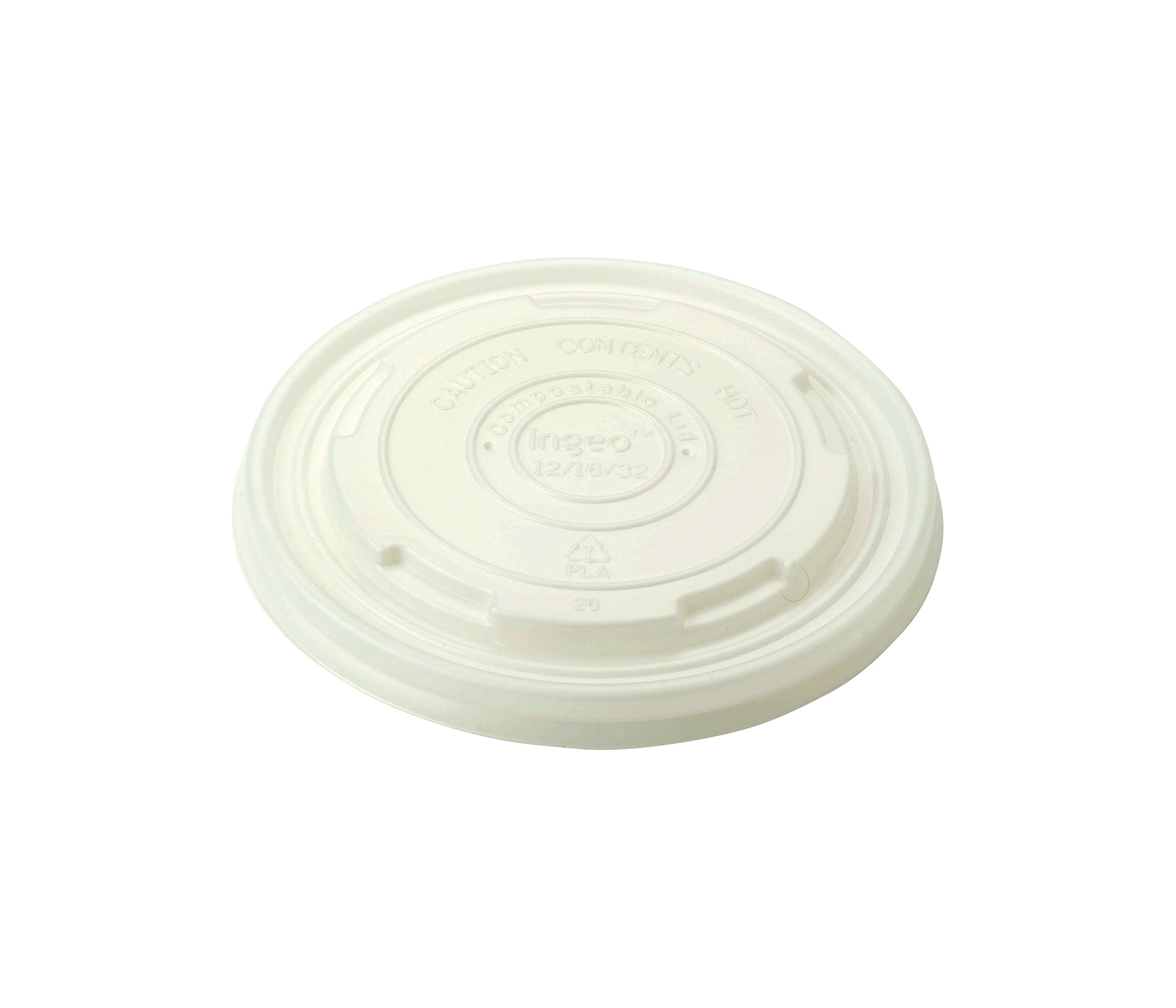World Centric BOL-CS-12 100% Compostable CPLA Paper Bowl Lids - White, Fits 12-32 oz Bowls (1000 Pack) | Eco-Friendly Disposable Lids for Restaurants, Catering & Takeout Food Containers