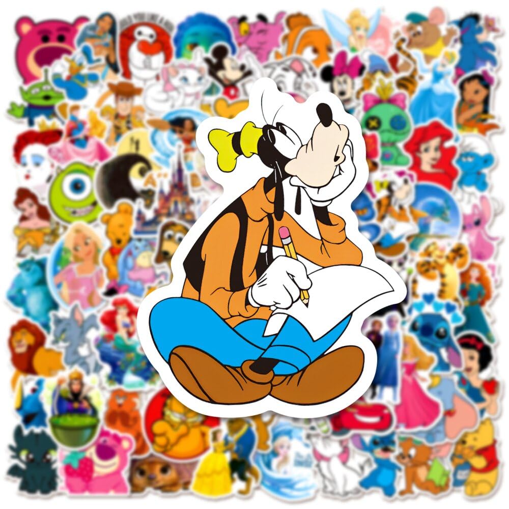 200Pcs Disney Princess Stickers Pack - Cute Cartoon Character Stickers for Kids, Teens & Adults - Waterproof Decorative Stickers for Water Bottles, Laptops, Luggage & DIY Crafts - Perfect for School, Parties & Scrapbooking