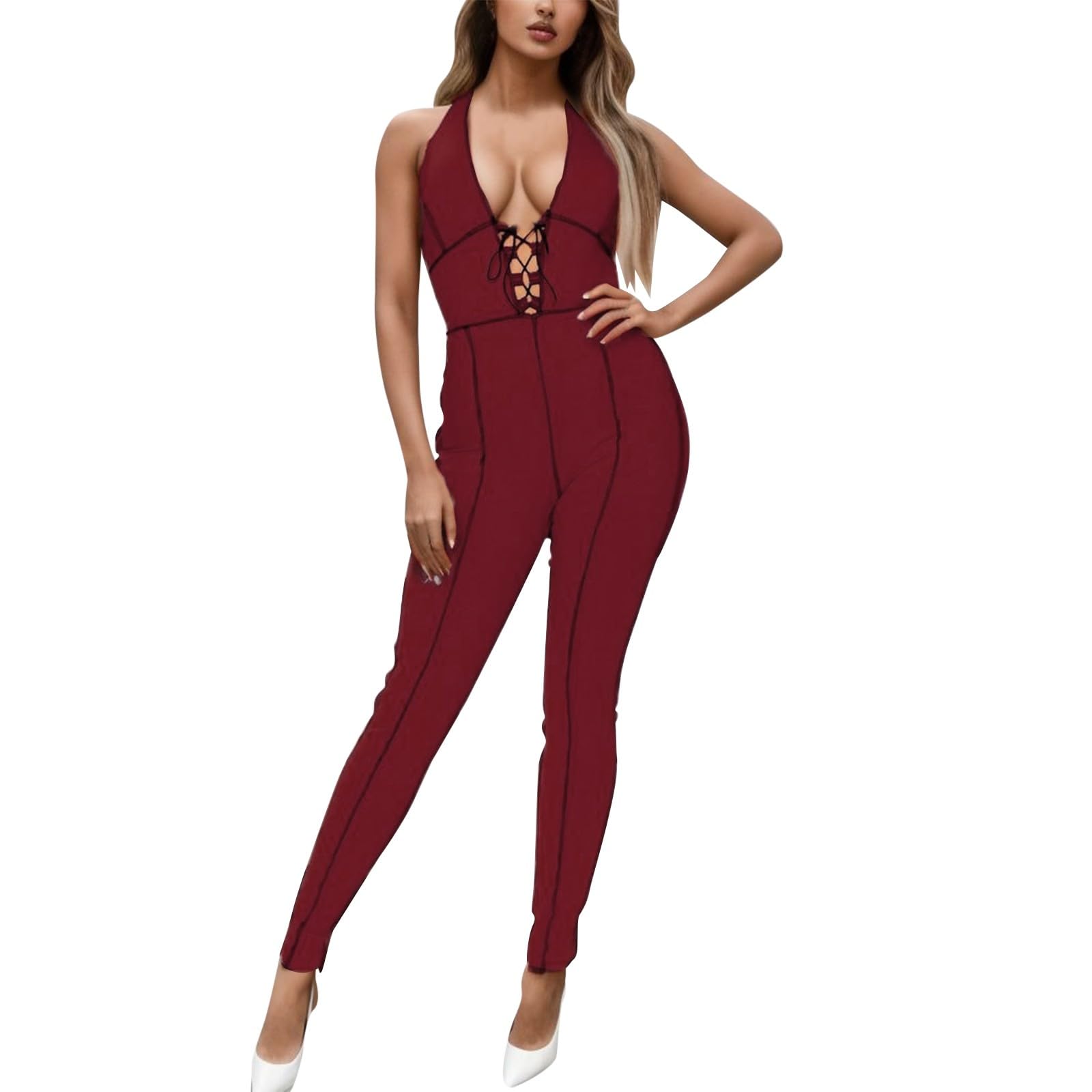 Women's Denim Jumpsuit - Sleeveless Casual Romper with Slim Belt & V-Neck | Perfect for Summer Outfits, Beach Wear, and Casual Street Style