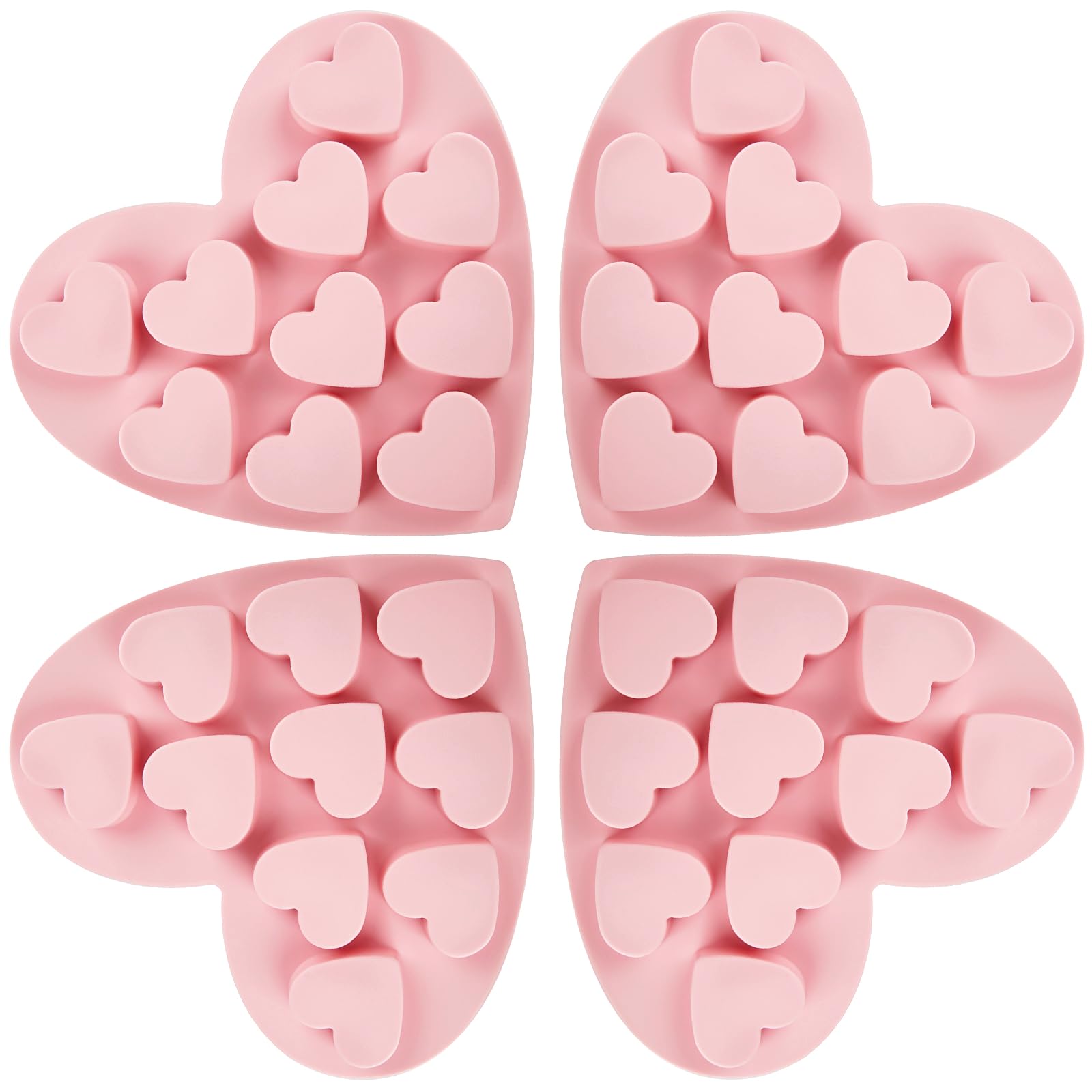 JOERSH 4-Piece Heart Silicone Mold Set - Non-Stick Baking Molds for Chocolate, Candy, Cake, Pudding, Jelly & Soap Making - Perfect for Valentine's Day Gifts, DIY Crafts & Home Baking Decorations