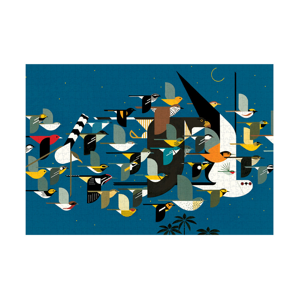 Charley Harper Mystery of the Missing Migrants 1000 Piece Jigsaw Puzzle - Challenging Wildlife Art Puzzle for Adults & Teens - Perfect for Family Game Nights & Relaxation