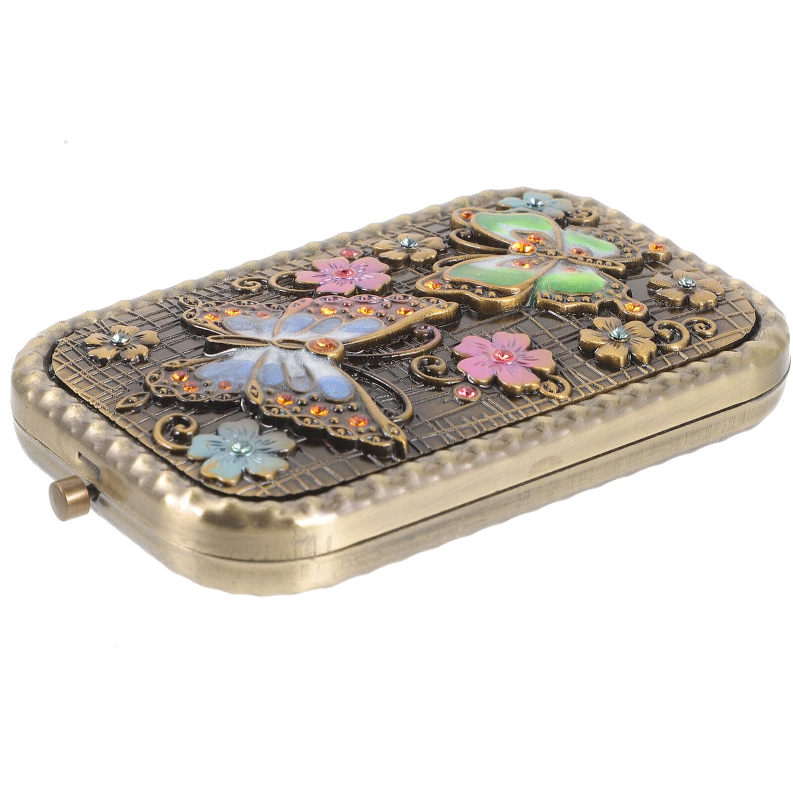 Beaupretty Folding Pocket Mirror - Retro Double Sided Small Square Makeup Mirror with Butterfly Design, Portable Hand Mirror for Travel, Purse & Makeup Touch Ups