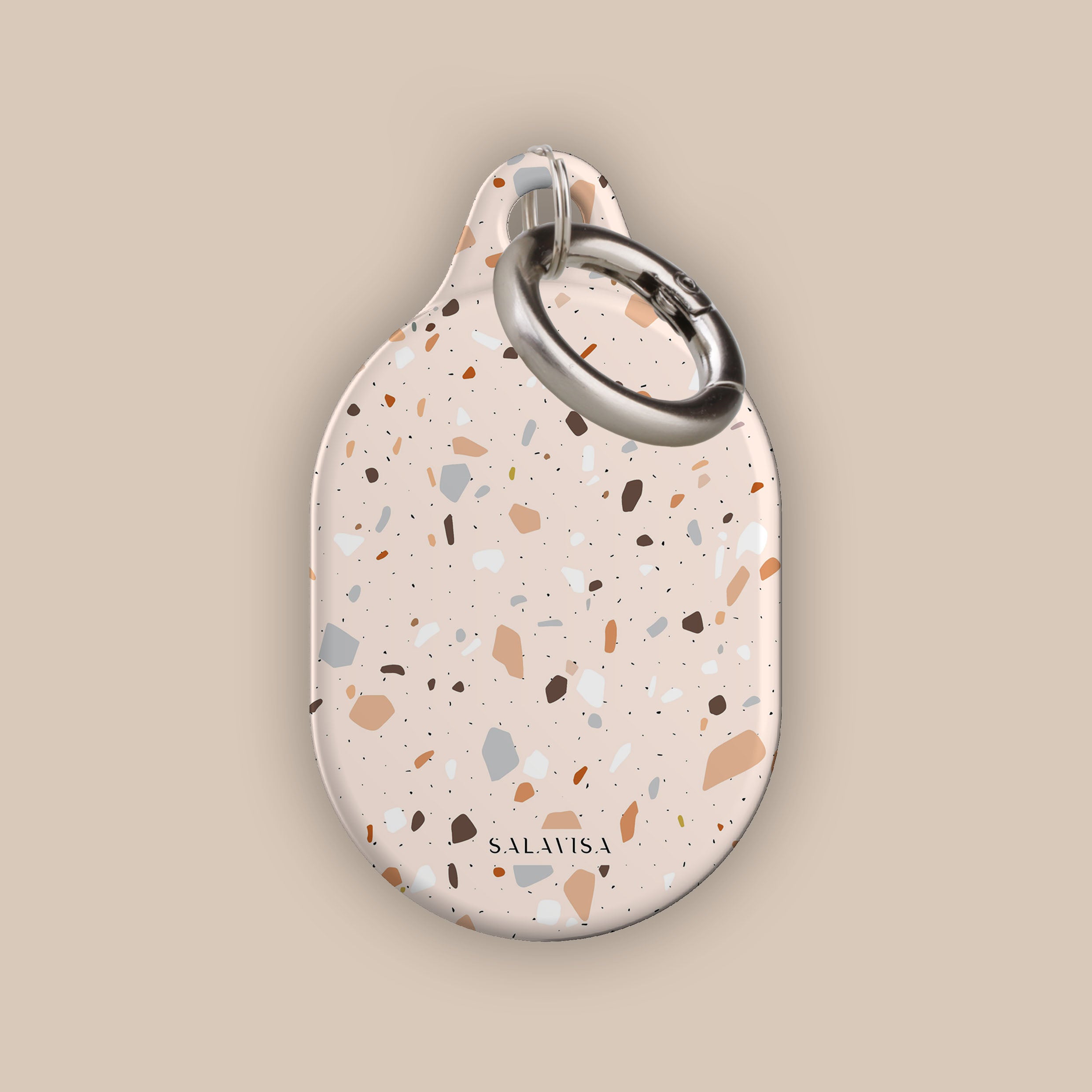 Pink Terrazzo AirTag Holder - Stylish & Durable Airtag Case for iPhone | Perfect for Keychains, Wallets & Luggage Tracking