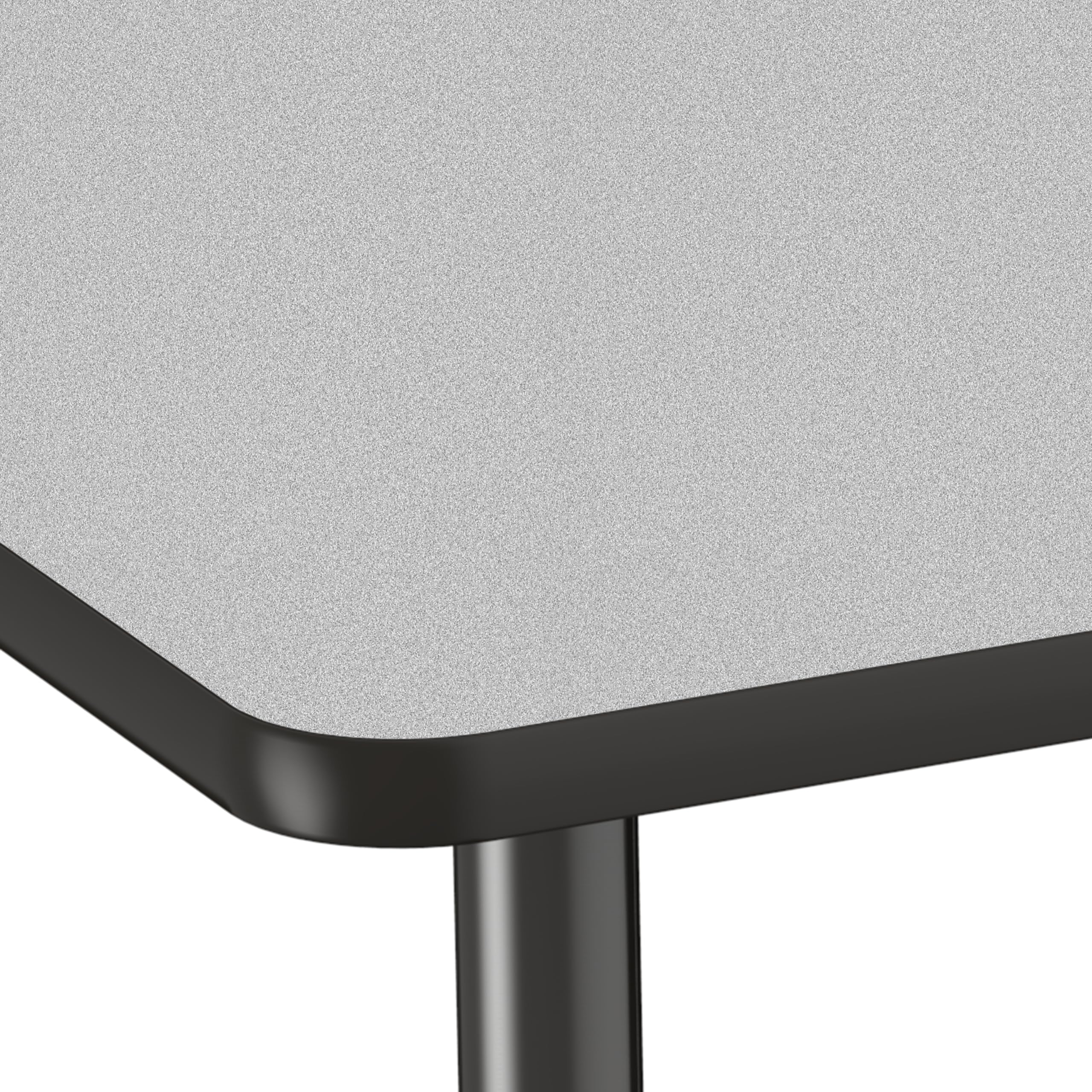 FDP Adjustable Height Kids Activity Table 24x72 Inch - Rectangle School & Classroom Table for Toddlers with Chunky Legs, Gray Top & Black Edge - Perfect for Preschool, Daycare & Home Learning