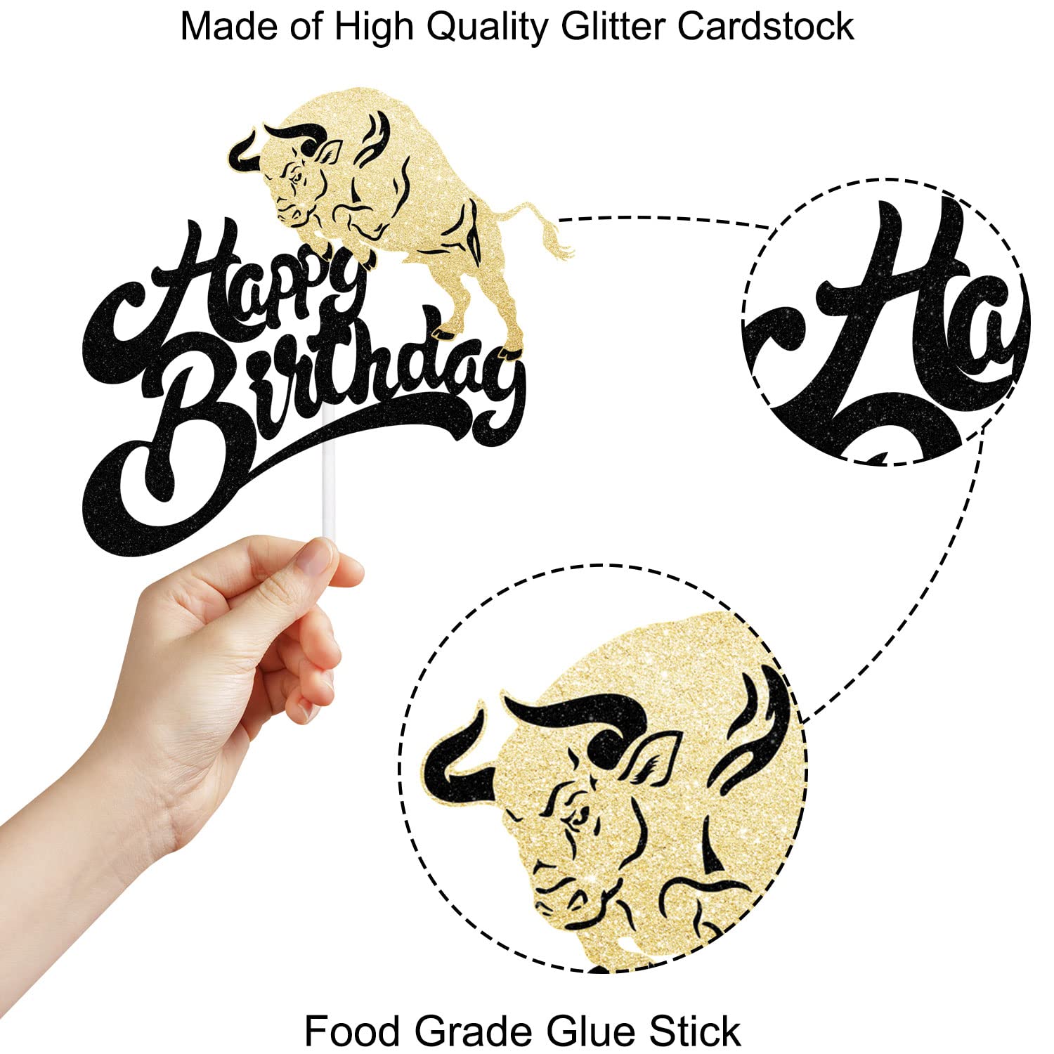 Bullfight Cake Topper - Matador Birthday Party Decorations for Boys & Girls - Brave Matador Theme Cake Decor - Glitter Baby Shower & Kids Birthday Party Supplies - Perfect for Themed Parties, Birthday Cakes, and Special Celebrations