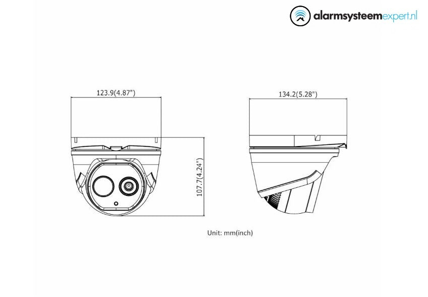 DS-2TD1228-2/QA Thermal Bi-Spectrum Dome Security Camera - Black | Outdoor/Indoor Surveillance for Home & Business Security