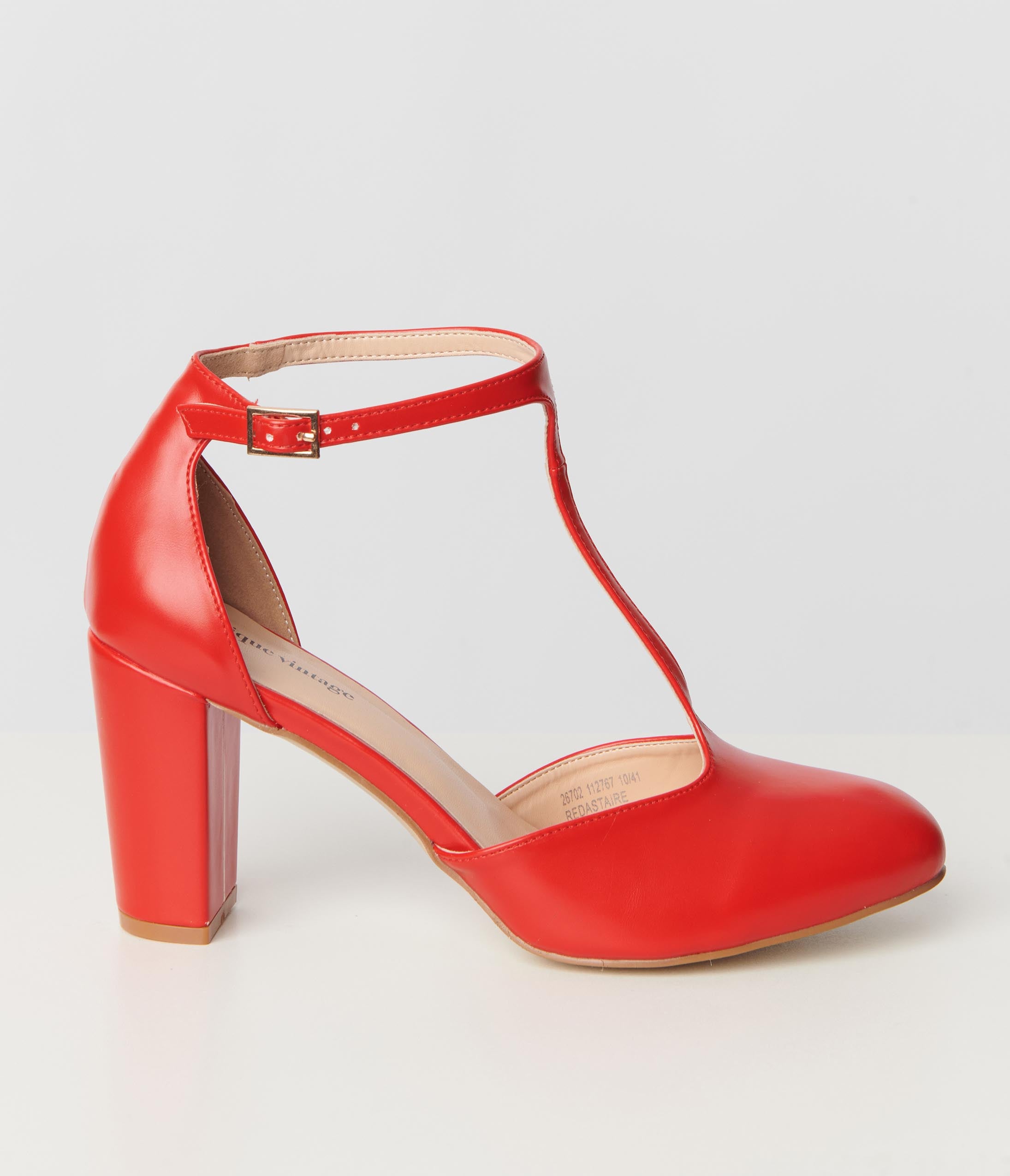 Vintage 1920s Red Leatherette T-Strap Mary Jane Pumps - Retro Flapper Shoes for Gatsby Parties, Swing Dancing & Costume Events