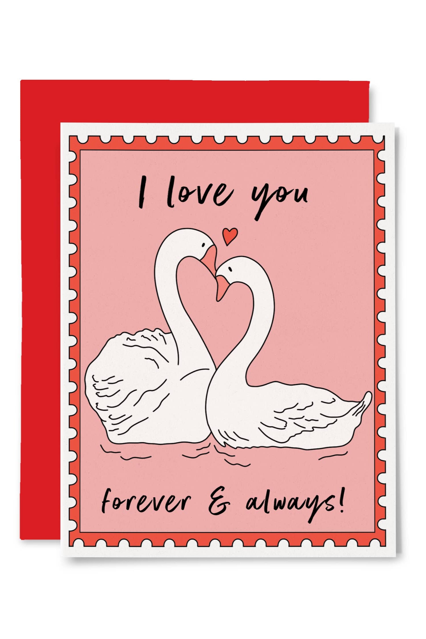 Forever & Always Swans Greeting Card - Elegant Wedding, Anniversary & Love Note for Special Occasions
