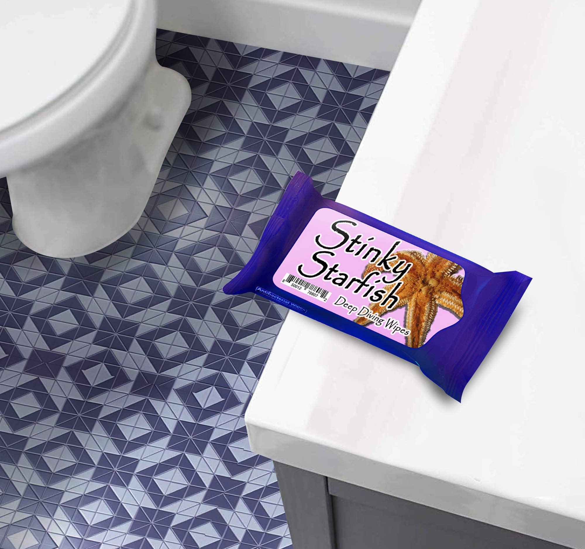 Stinky Starfish Deep Diving Wet Wipes - Travel Size Flushable Moist Wipes for Women | Funny & Disposable Personal Care | Perfect for Travel, Camping & Outdoor Adventures