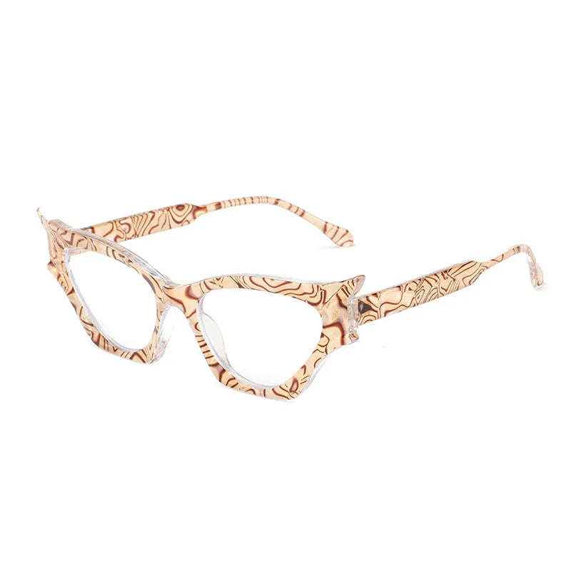 CCspace Women's Full Rim Oval Cat Eye Polycarbonate Eyeglasses Frame 300887 - Stylish Retro Glasses for Office, Reading & Fashion Accessories