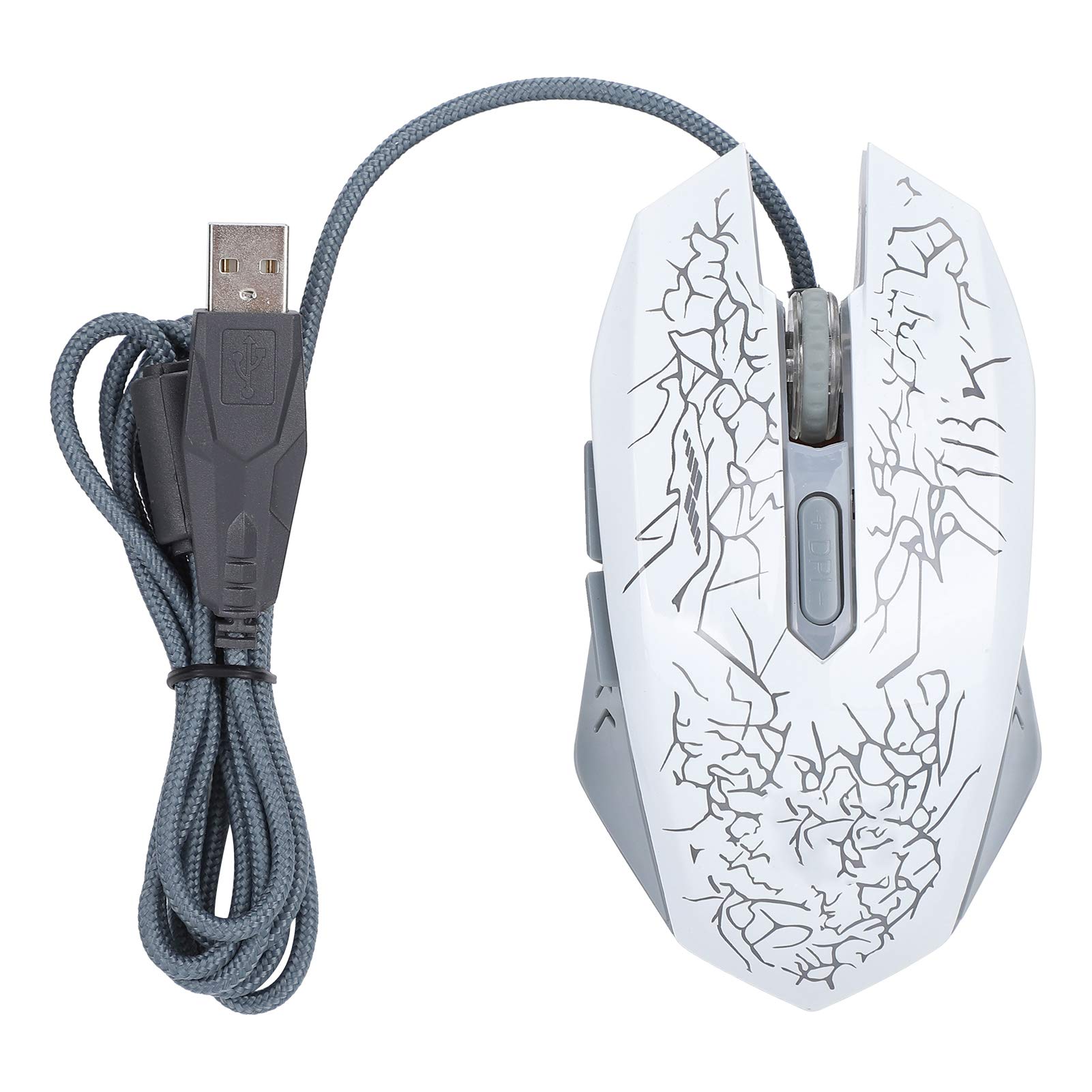 USB Wired Gaming Mouse with RGB Breathing Light - Adjustable 2400/1800/1200/800 DPI & 3500FPS - Ergonomic Computer Mouse for PC Gamers - Perfect for FPS, MOBA & Office Work