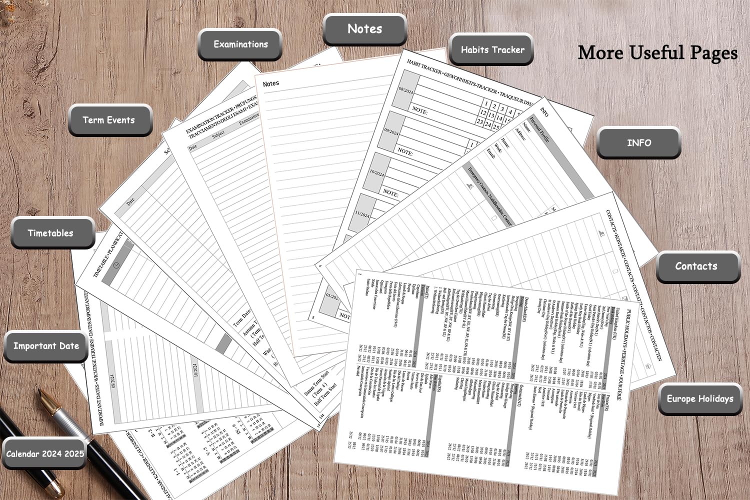 2024-2025 A5 Spiral Weekly Planner - Academic Student Planner with Monthly Tabs, Pockets & Notes | August 2024 to July 2025 Vertical Calendar | Perfect for School, Office, Family & Professional Use