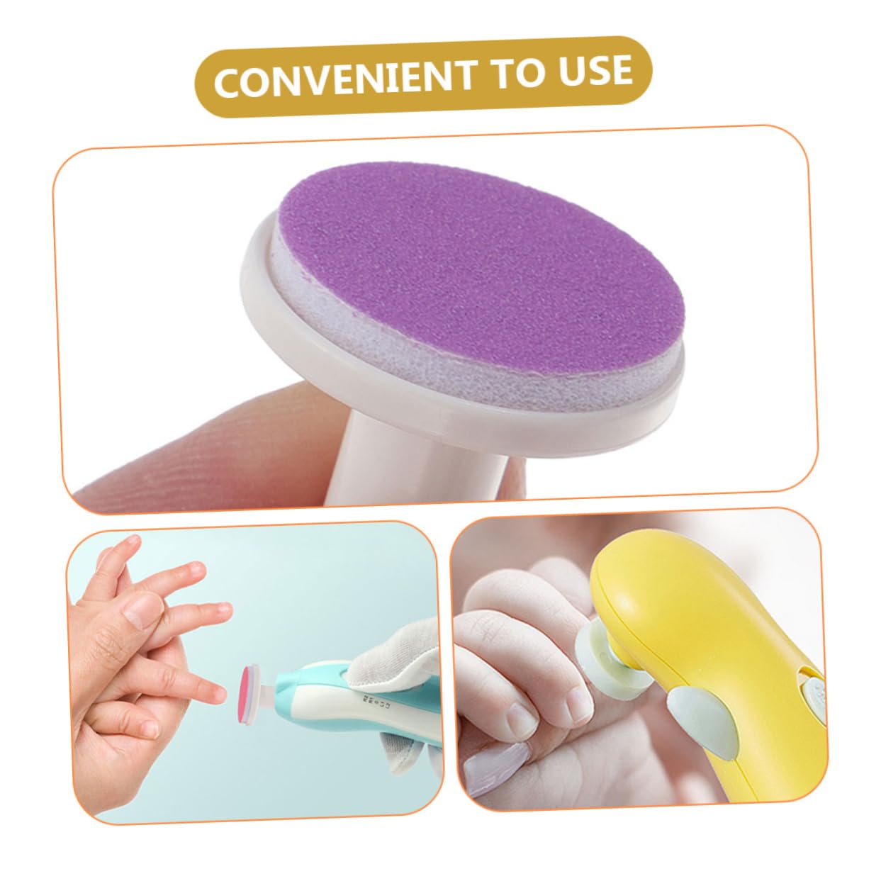 COOLHIYA 12 Pack Newborn Baby Nail Trimmer Pads - Gentle Electric Nail File Replacement Heads for Safe Infant Nail Care - Perfect for Newborns, Toddlers & Sensitive Skin at Home or Travel