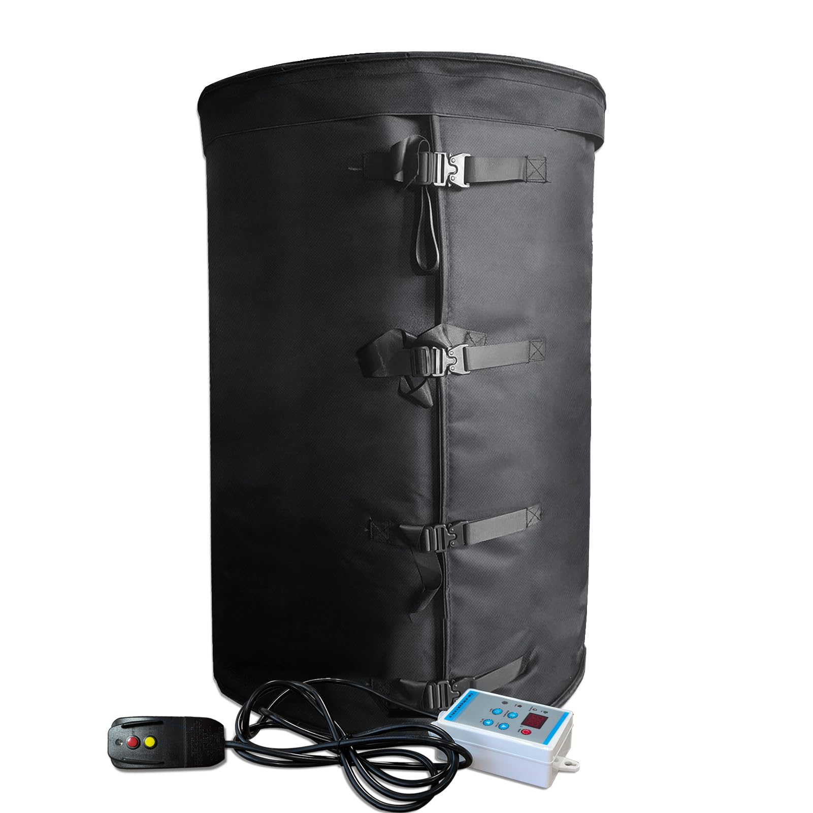 55 Gallon Drum Heater Blanket - 208L Adjustable Oil Pail Warmer with Thermostat & GFCI Plug | 202℉ Insulated Oxford Cloth Heating Band for Gas Cylinders & Industrial Drums | Winter Storage, Chemical Processing, Viscosity Control