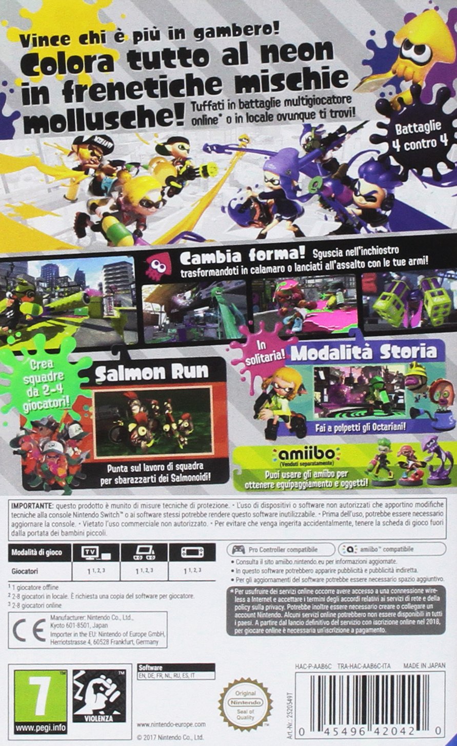 Splatoon 2 Game for Nintendo Switch - Multiplayer Shooter Action with Ink-Based Battles - Perfect for Family Game Nights & Competitive Online Play