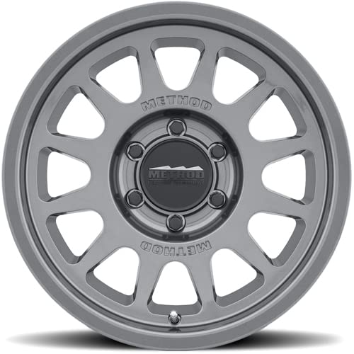 Method Race Wheels 703 Titanium Wheel - Gloss Black Finish (16x8 Inches, 6x5 Bolt Pattern, 0mm Offset) - Durable Off-Road Wheels for Trucks, Jeeps & SUVs