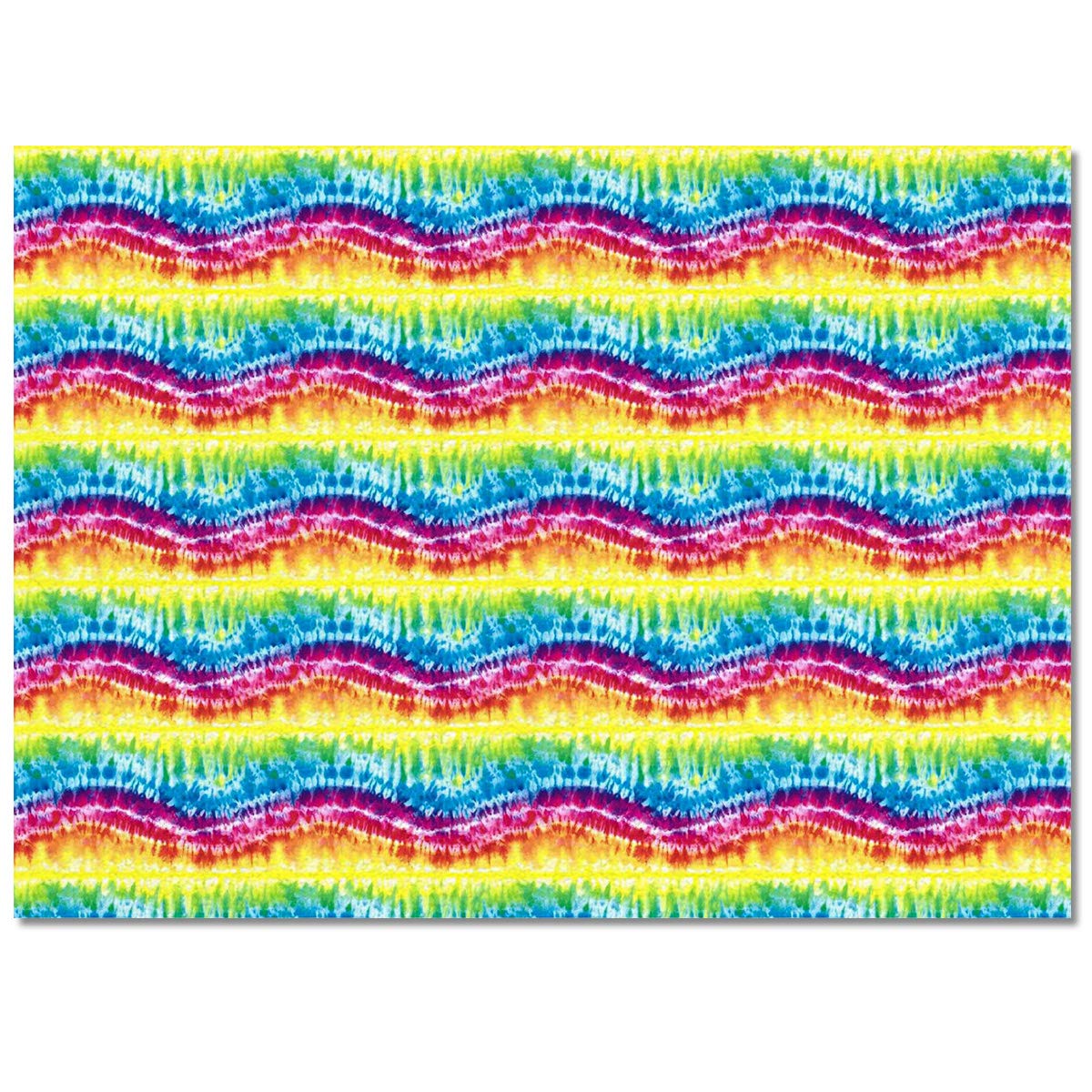 4'x6' Tie Dye Waterproof Outdoor Rug - Colorful Gradient Round Thick Area Rug for Patio, Deck, Poolside, Dining Room, Living Room & Bedroom - Durable All-Weather Home Decor