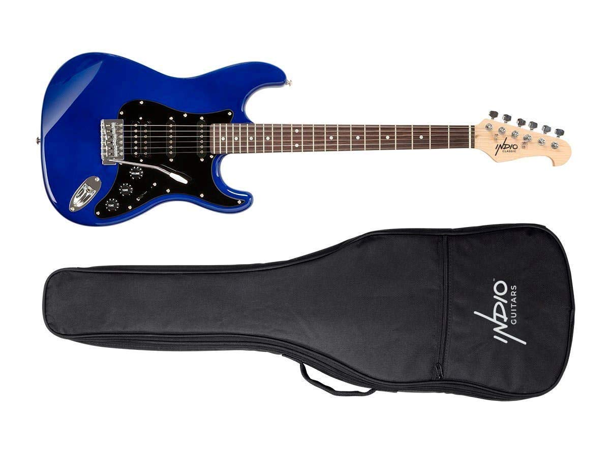 Monoprice Indo Series 6-String Electric Guitar with Basswood Body - Ambidextrous Design in Blue (610374) - Perfect for Beginners, Live Performances & Studio Recording