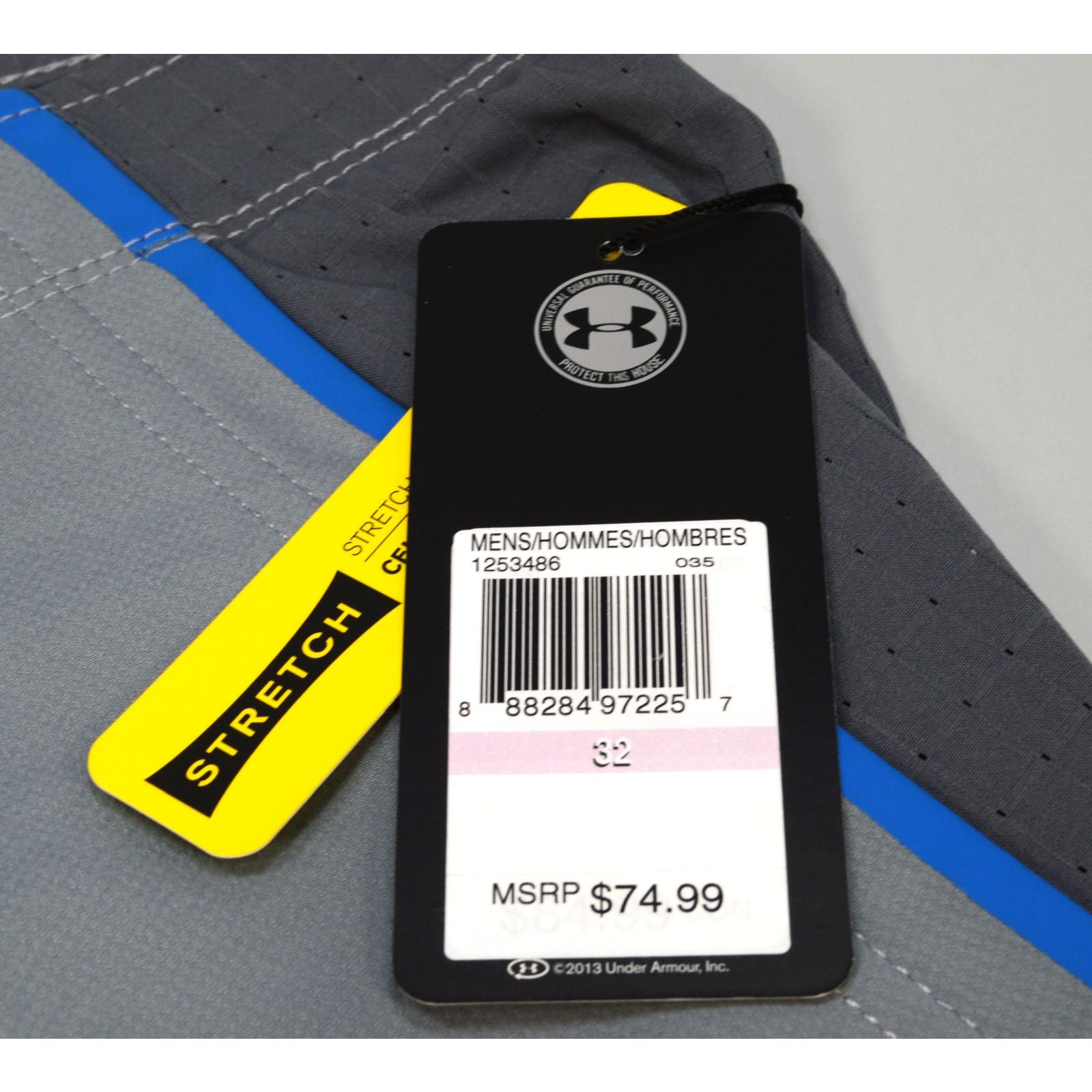 New Under Armour UA Golf Shorts for Men - Size 32 in Gray & Blue with Stretch Waist | Comfortable Athletic Shorts for Golfing, Running & Casual Wear