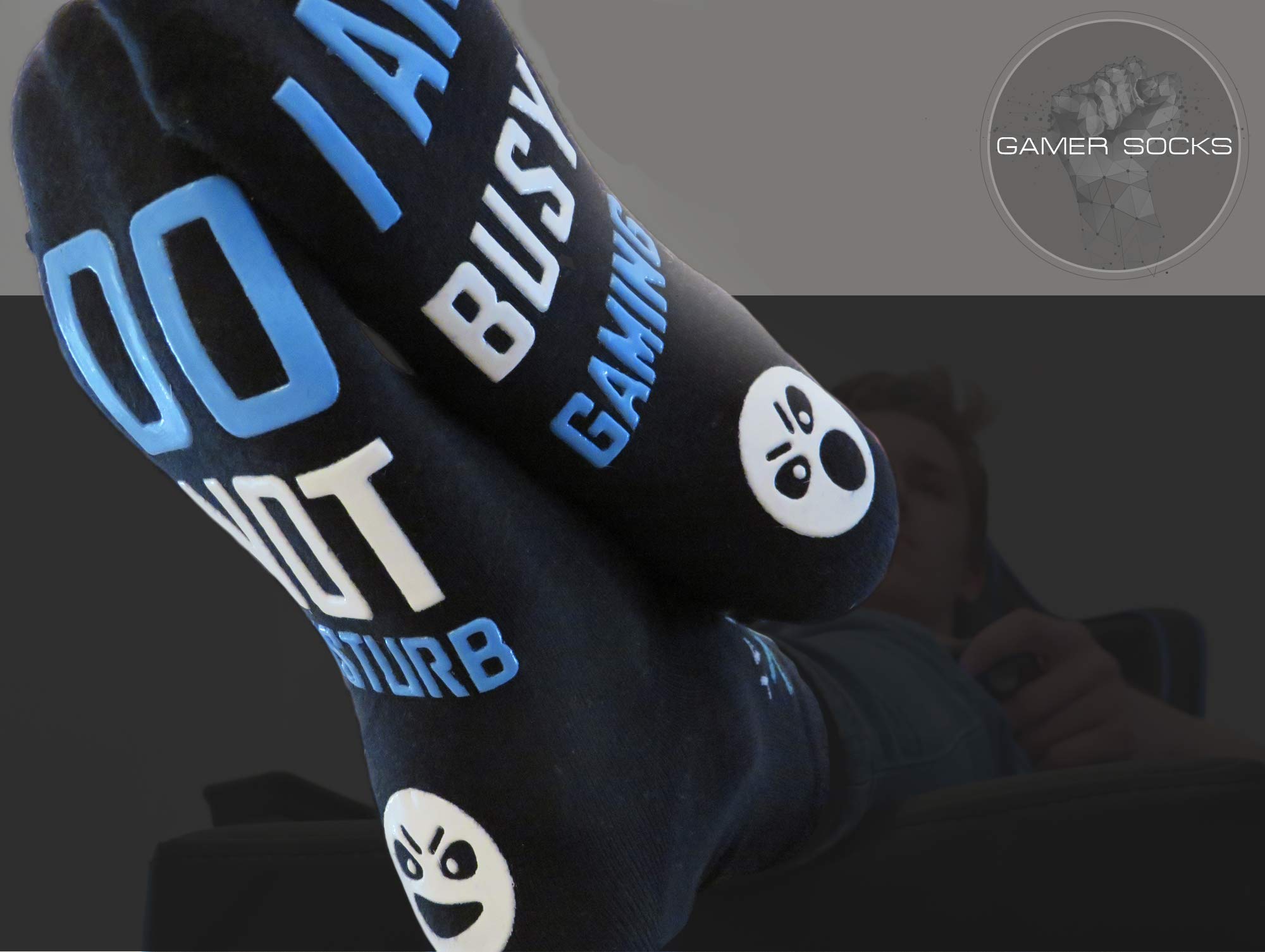 Gamer Socks for Men, Boys & Teens - Fun & Novelty Gaming Gifts - Do Not Disturb I'm Gaming Socks - Perfect for Esports, LAN Parties & Relaxing at Home