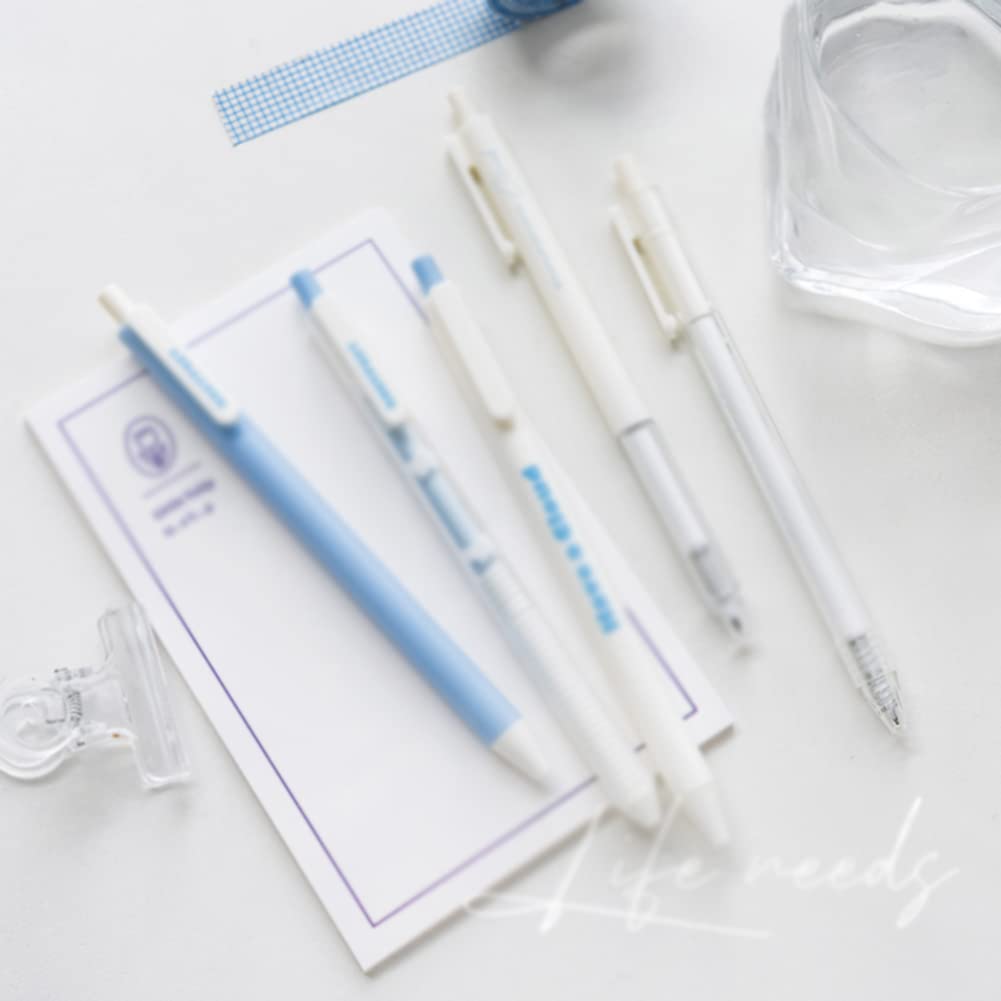 Premium 0.5mm Gel Pens Set of 5 - Quick-Drying Ink for Smooth Writing, Journaling, Sketching & Note Taking - Ideal for Students, Office Work & Creative Projects